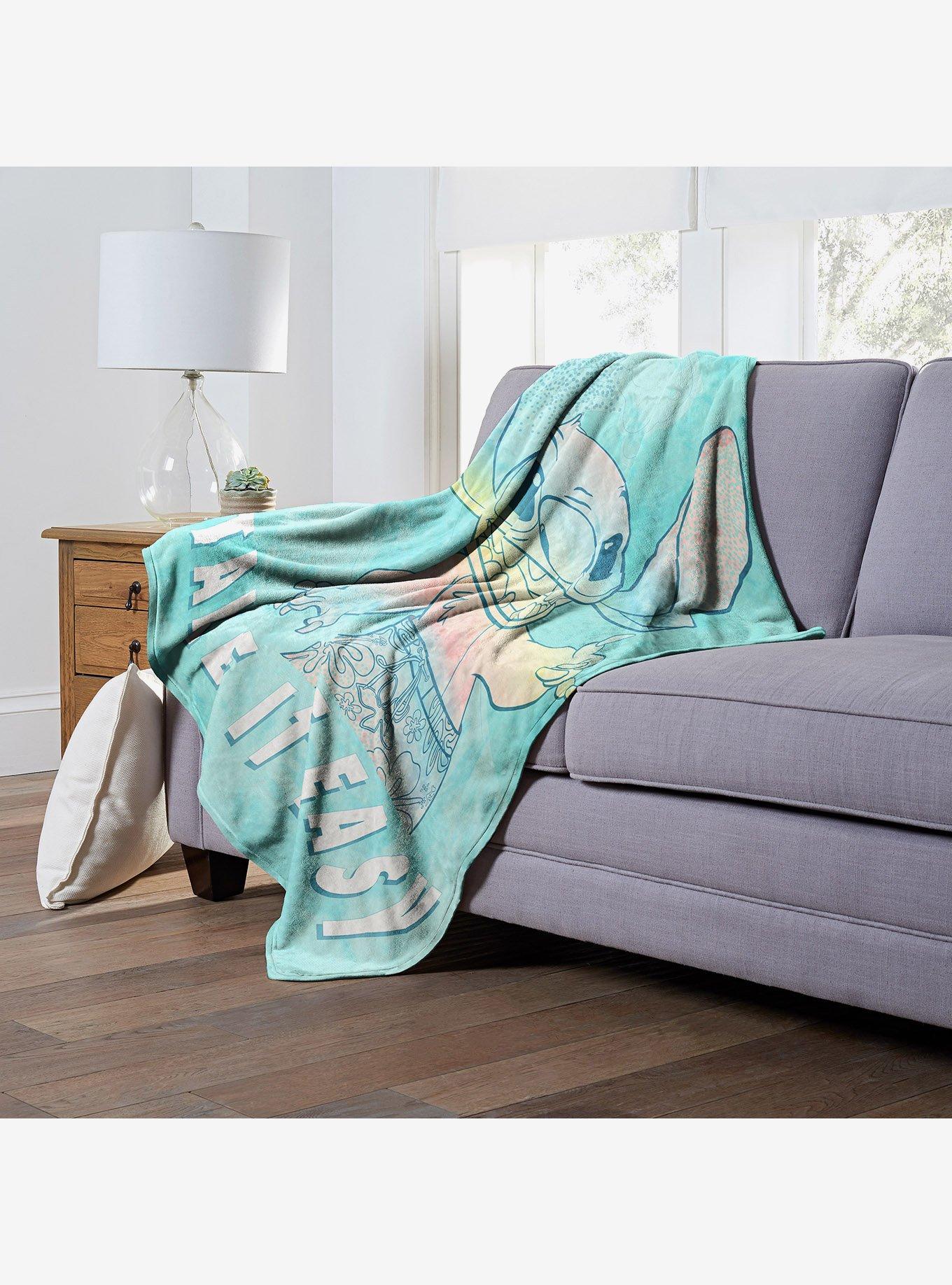 Disney Lilo & Stitch Laid Back Stitch Throw Blanket, , hi-res