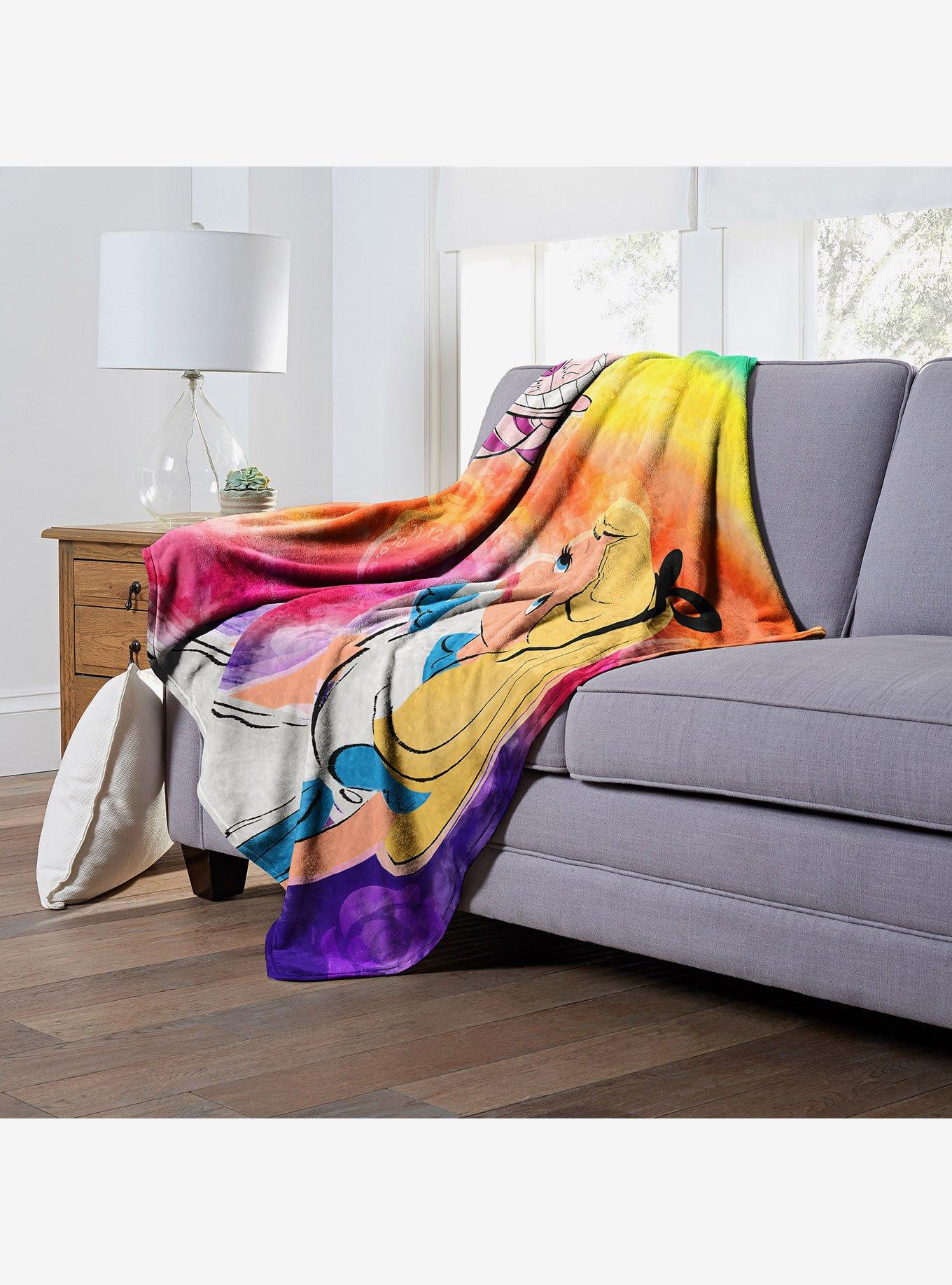 Disney Alice In Wonderland Rainbows Alice Throw Blanket, , alternate