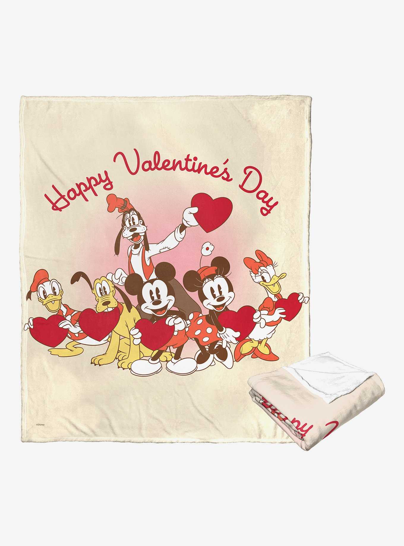 Disney Mic Friends Happy Valentine's Day Group Blanket, , hi-res