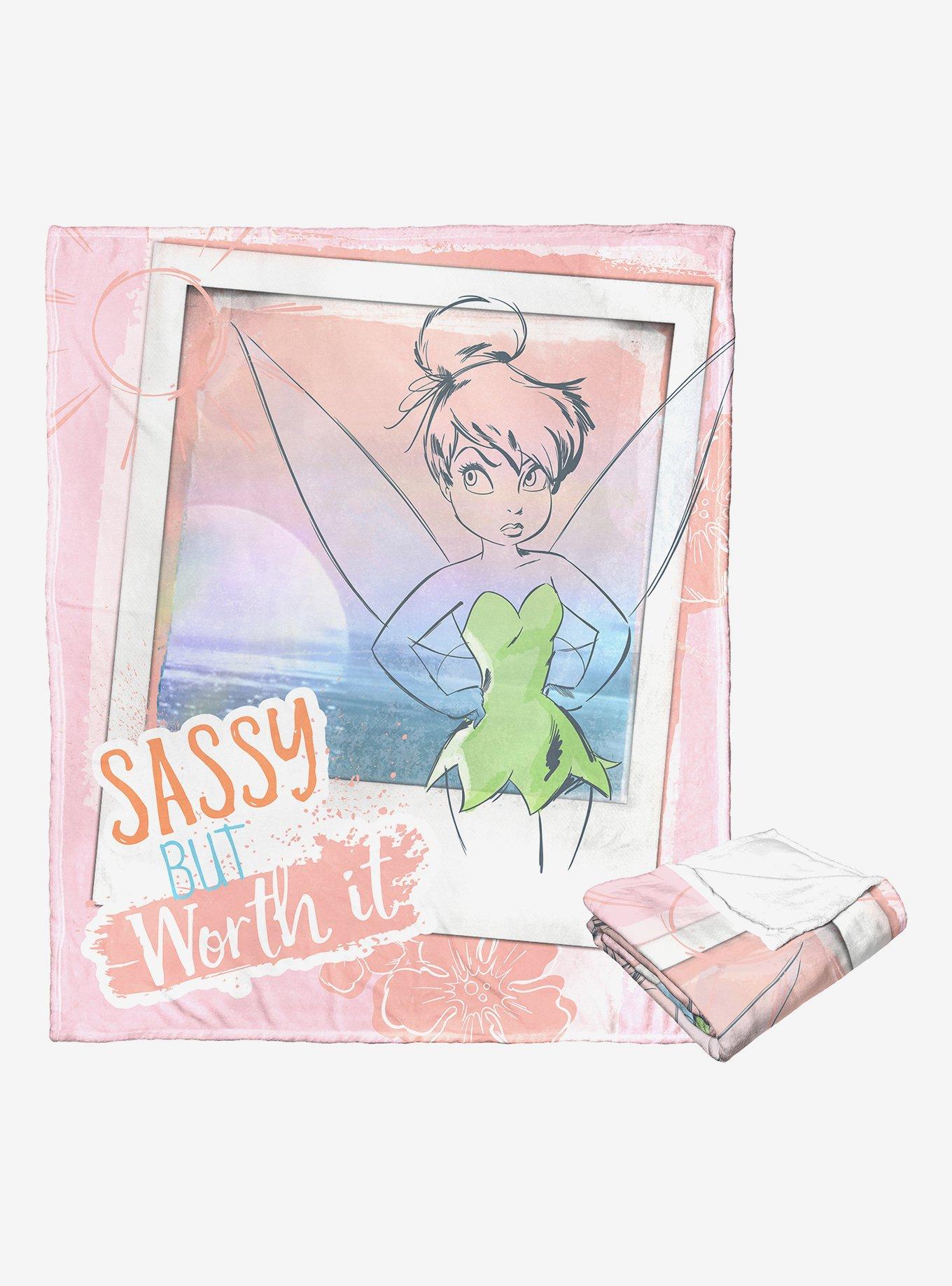 Disney Tinker Bell Worth It Throw Blanket, , alternate