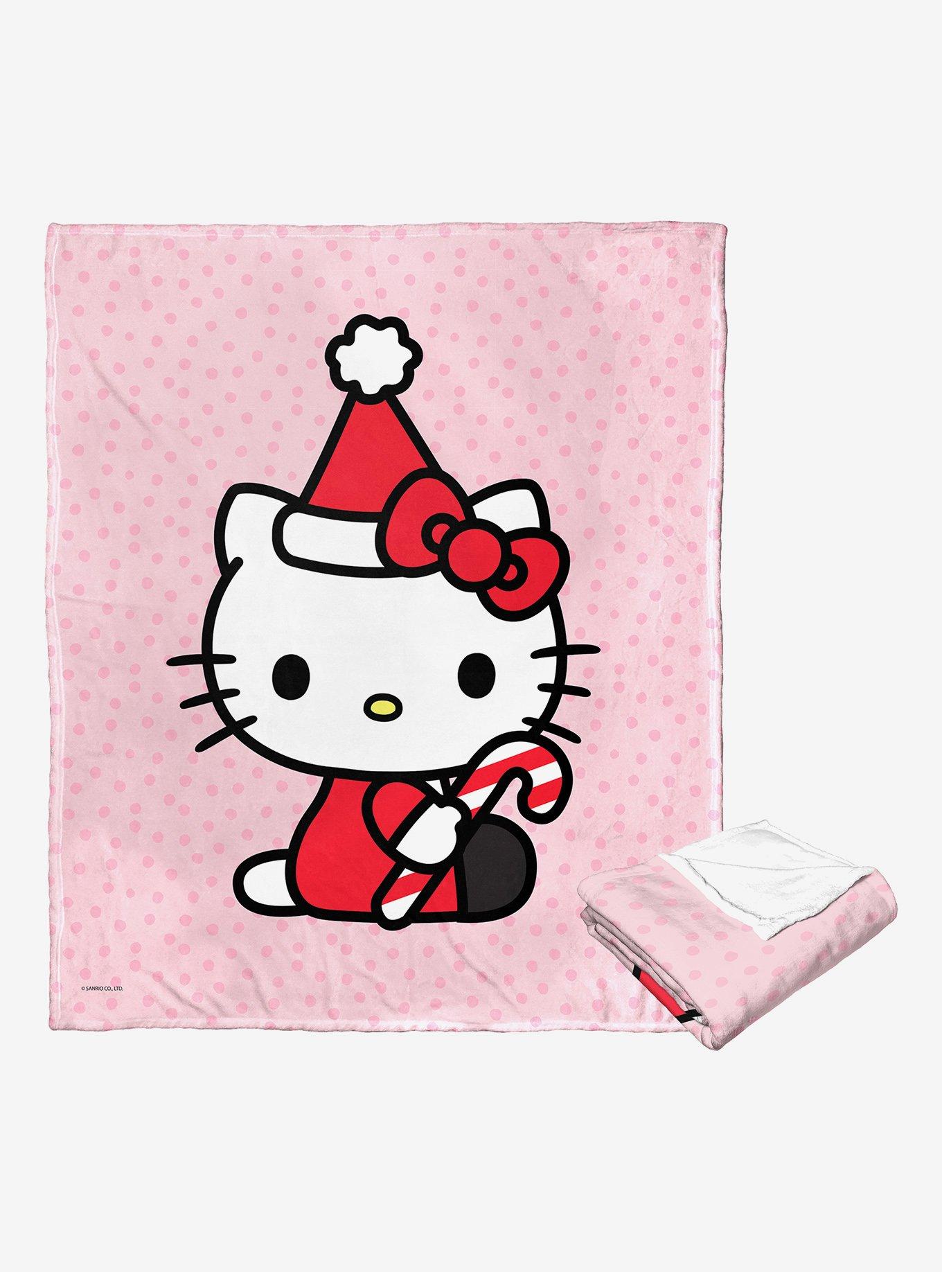 Sanrio Hello Kitty Candy Cane Kitty Throw Blanket, , alternate