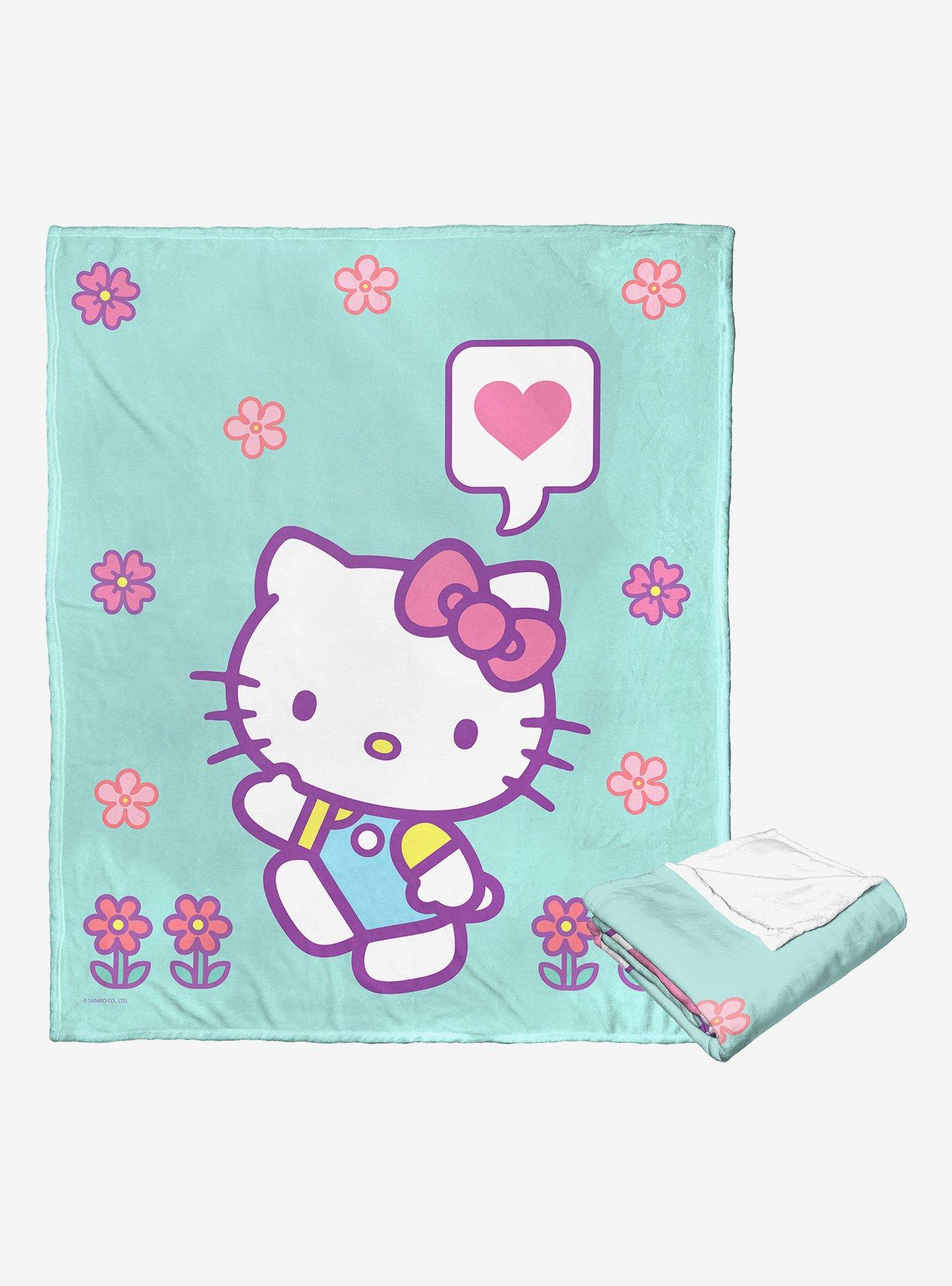 Sanrio Hello Kitty Falling Flowers Throw Blanket, , alternate