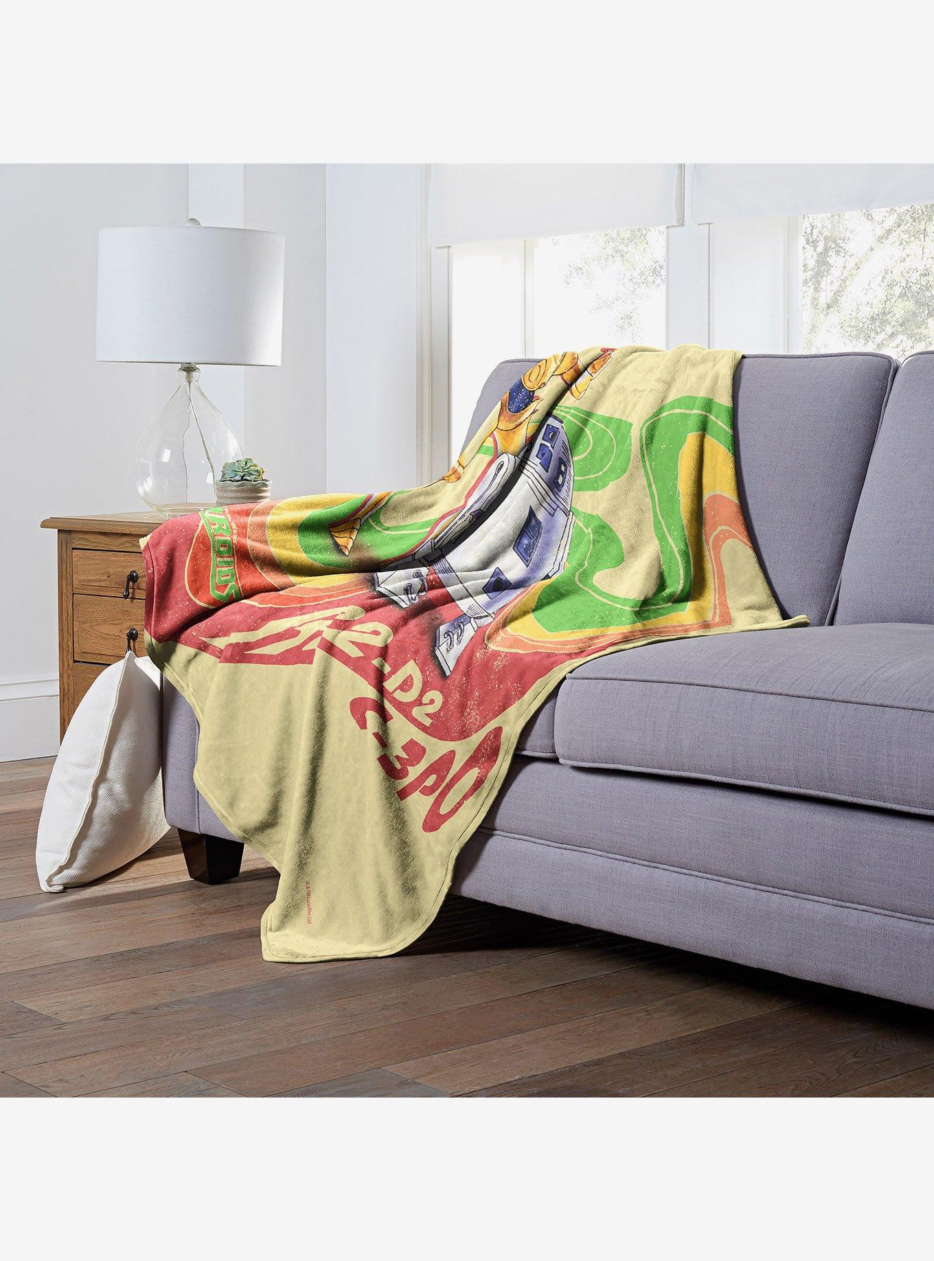 Star Wars Retro Rainbow Droids Throw Blanket, , hi-res