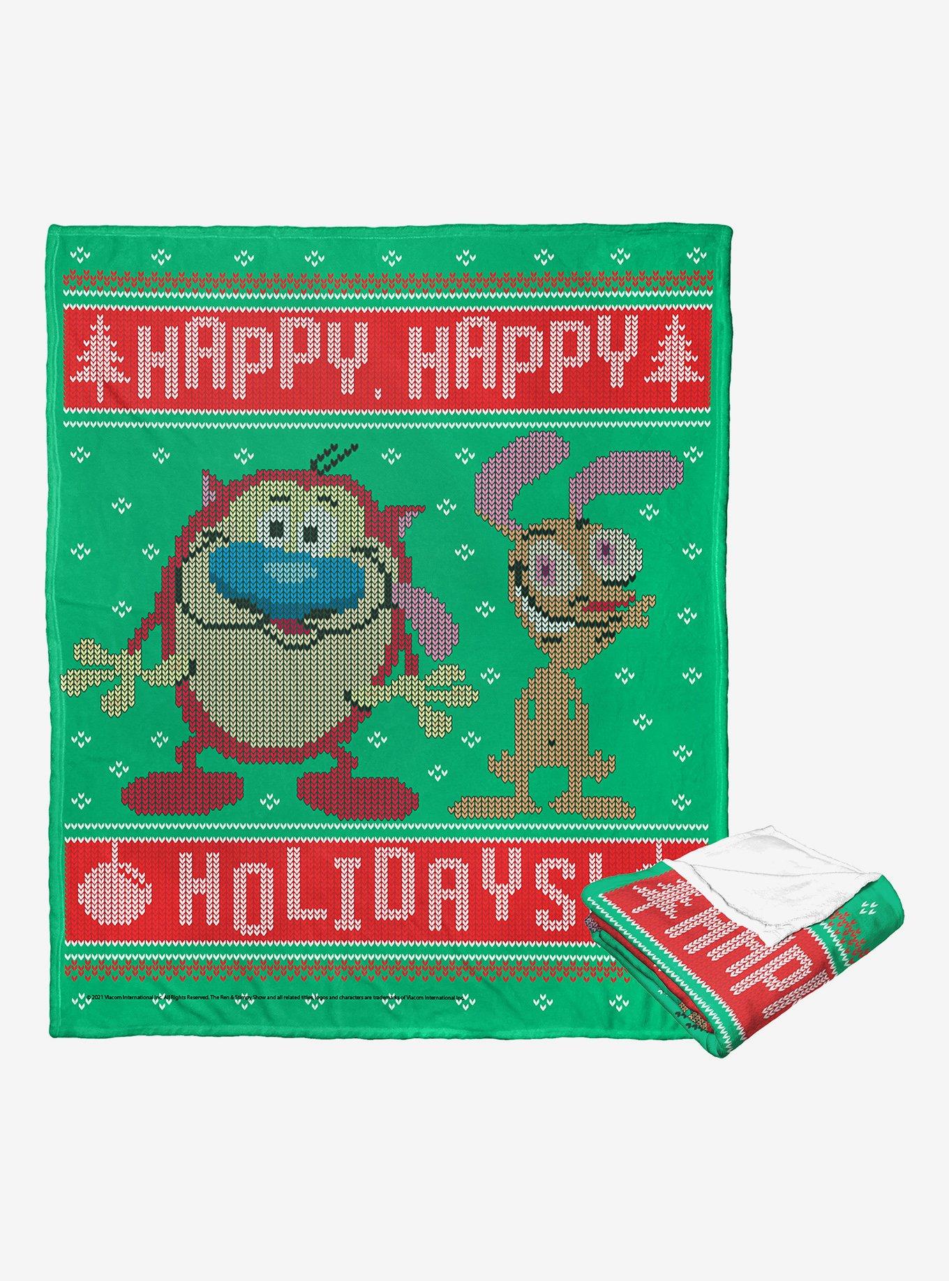 The Ren & Stimpy Happy Happy Holidays Blanket, , hi-res