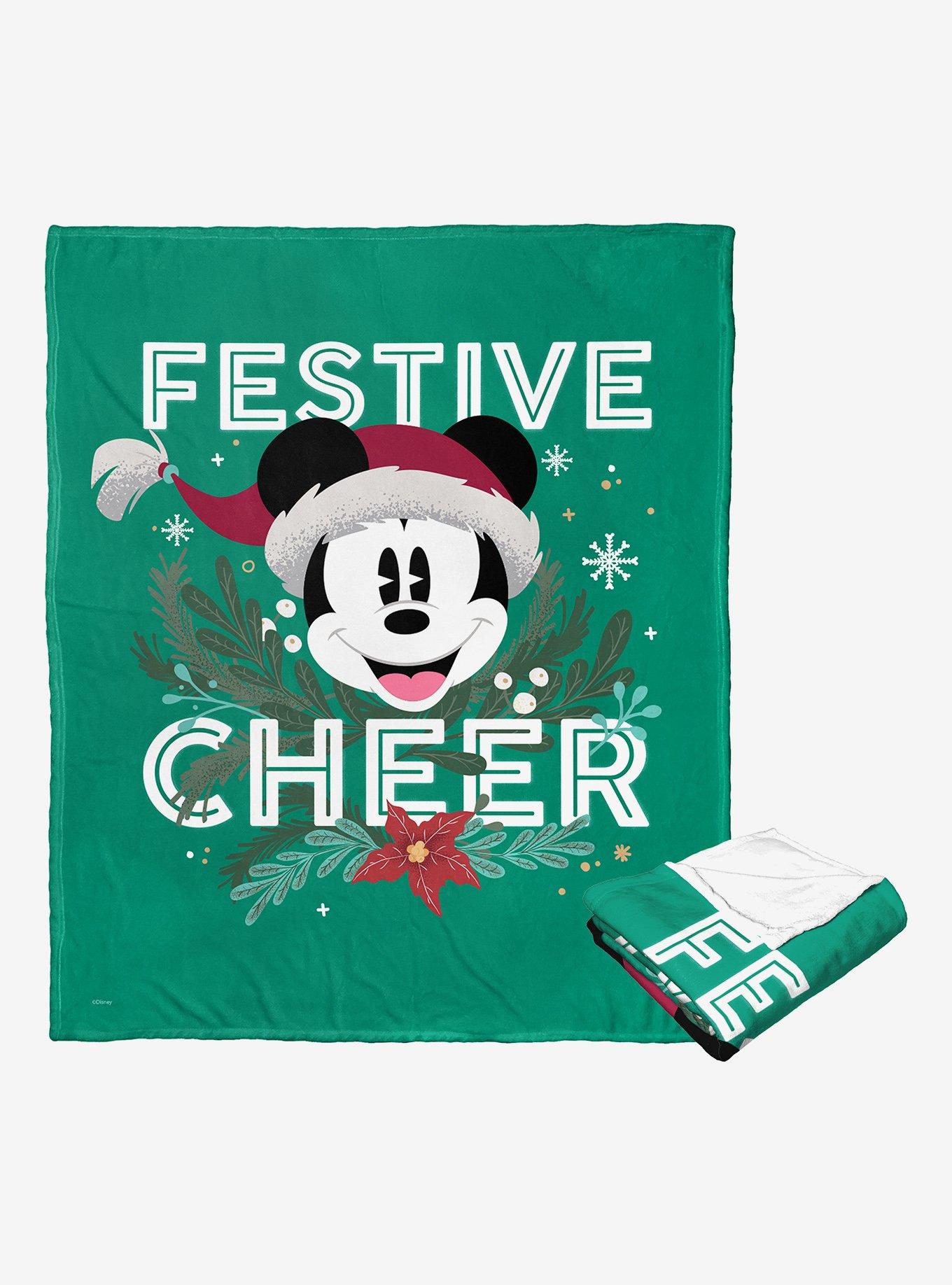 Disney Mickey Mouse Festive Cheer Throw Blanket, , alternate