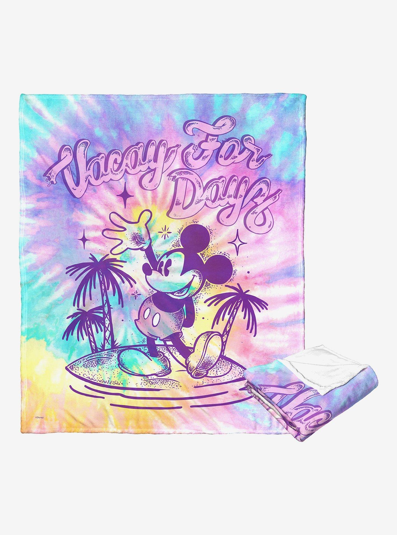 Disney Mickey Mouse Vacay Tie Dye Throw Blanket