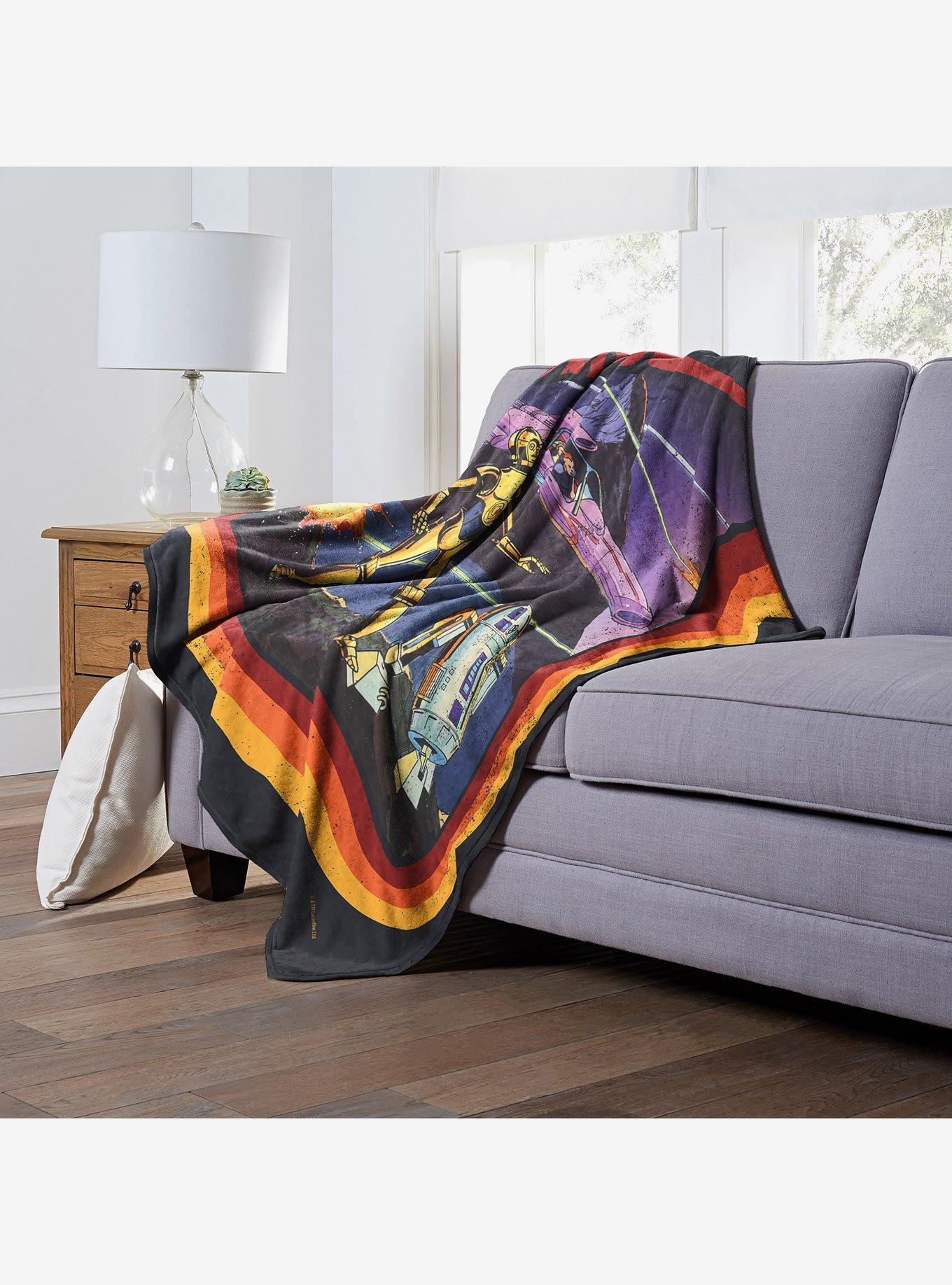 Star Wars Retro Droids Silk Touch Throw Blanket