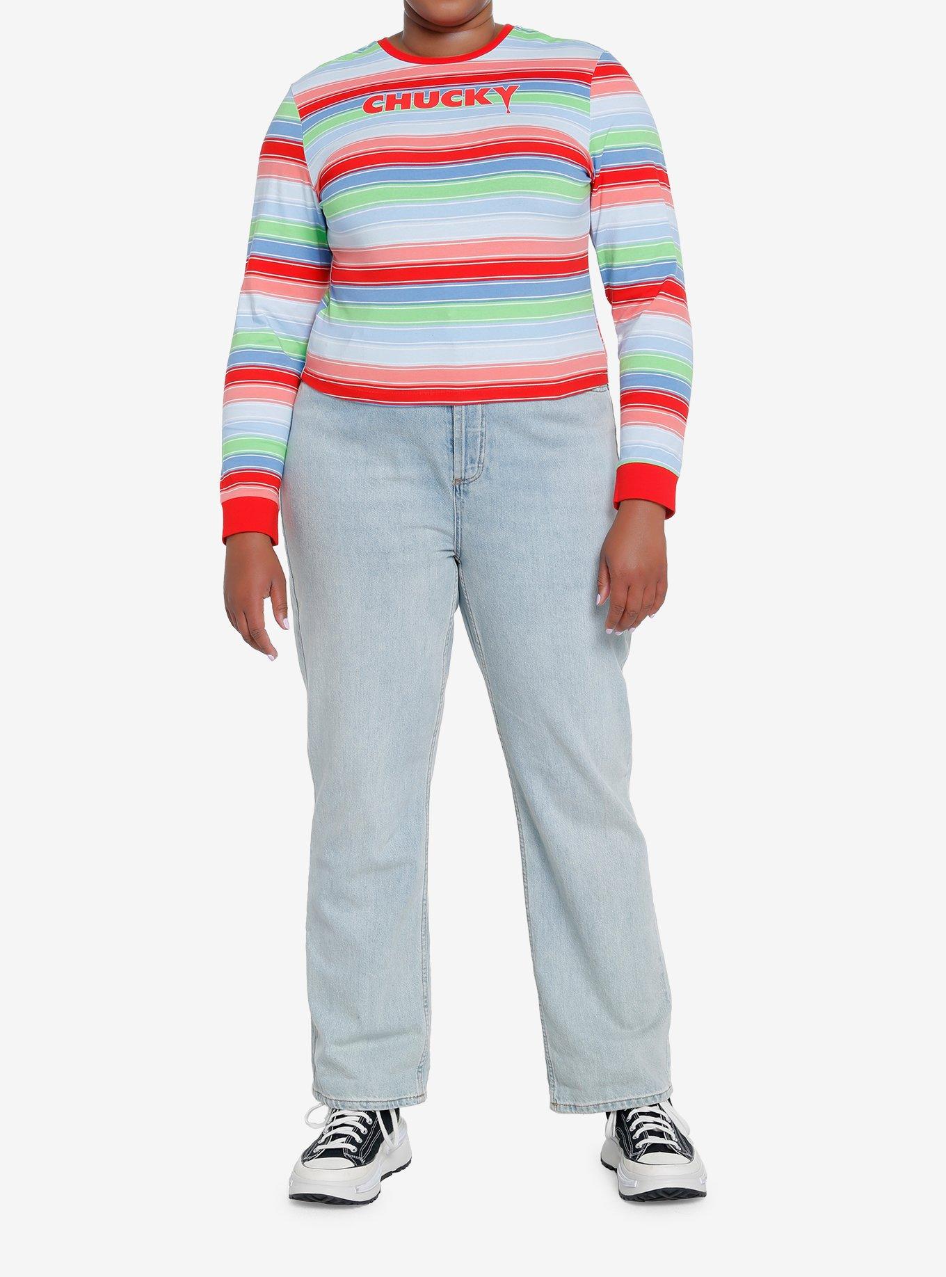 Chucky Stripe Girls Long-Sleeve T-Shirt Plus Size, MULTI, alternate