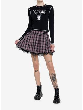 Kuromi Metal Logo Crop Girls Long-Sleeve T-Shirt, , hi-res