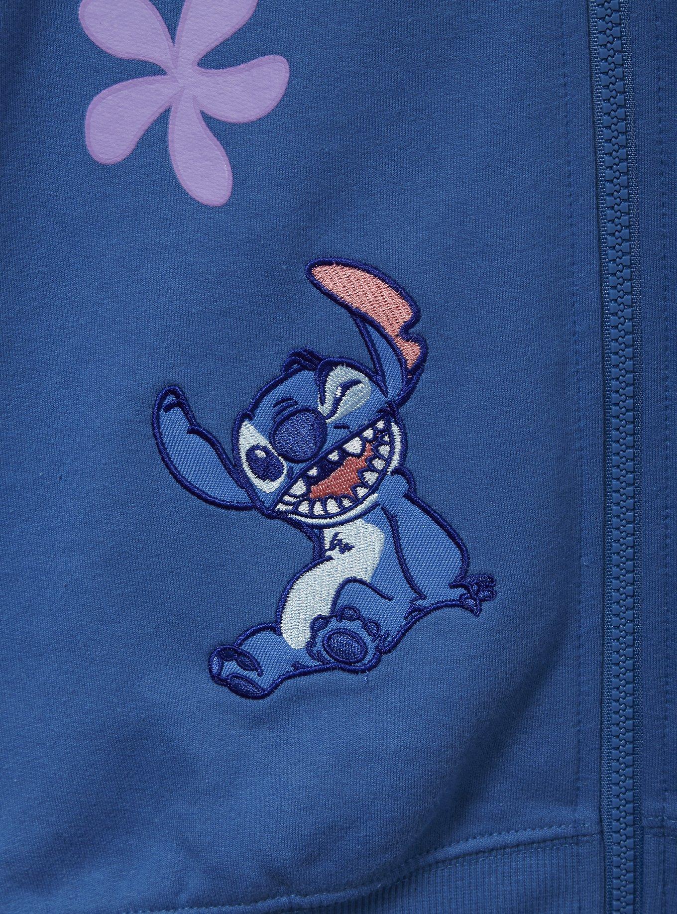 Disney Lilo & Stitch Allover Print Icons Zippered Hoodie - BoxLunch Exclusive, BLUE, alternate