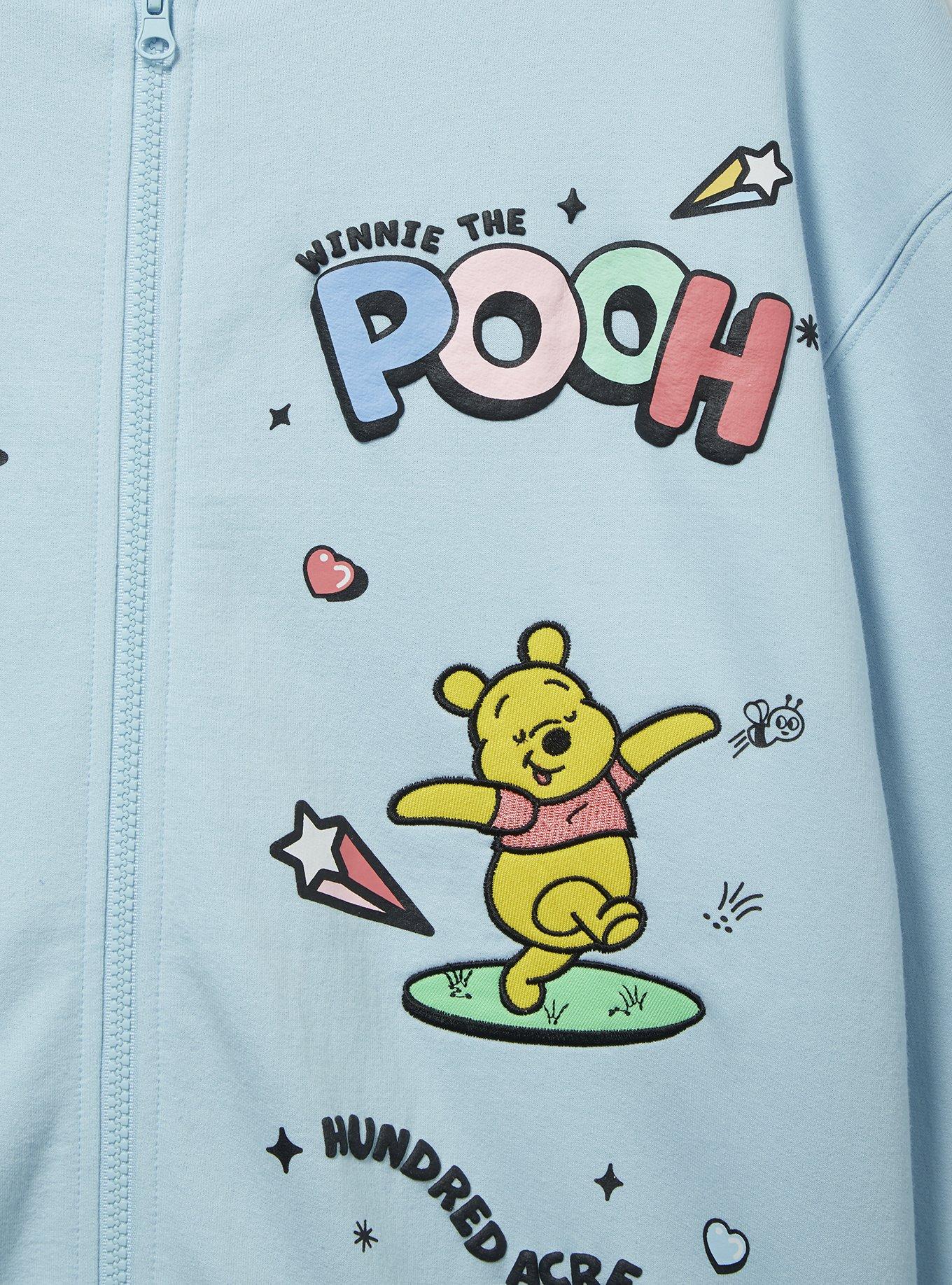 Disney Winnie the Pooh Allover Icons Zippered Hoodie - BoxLunch Exclusive, LIGHT BLUE, alternate