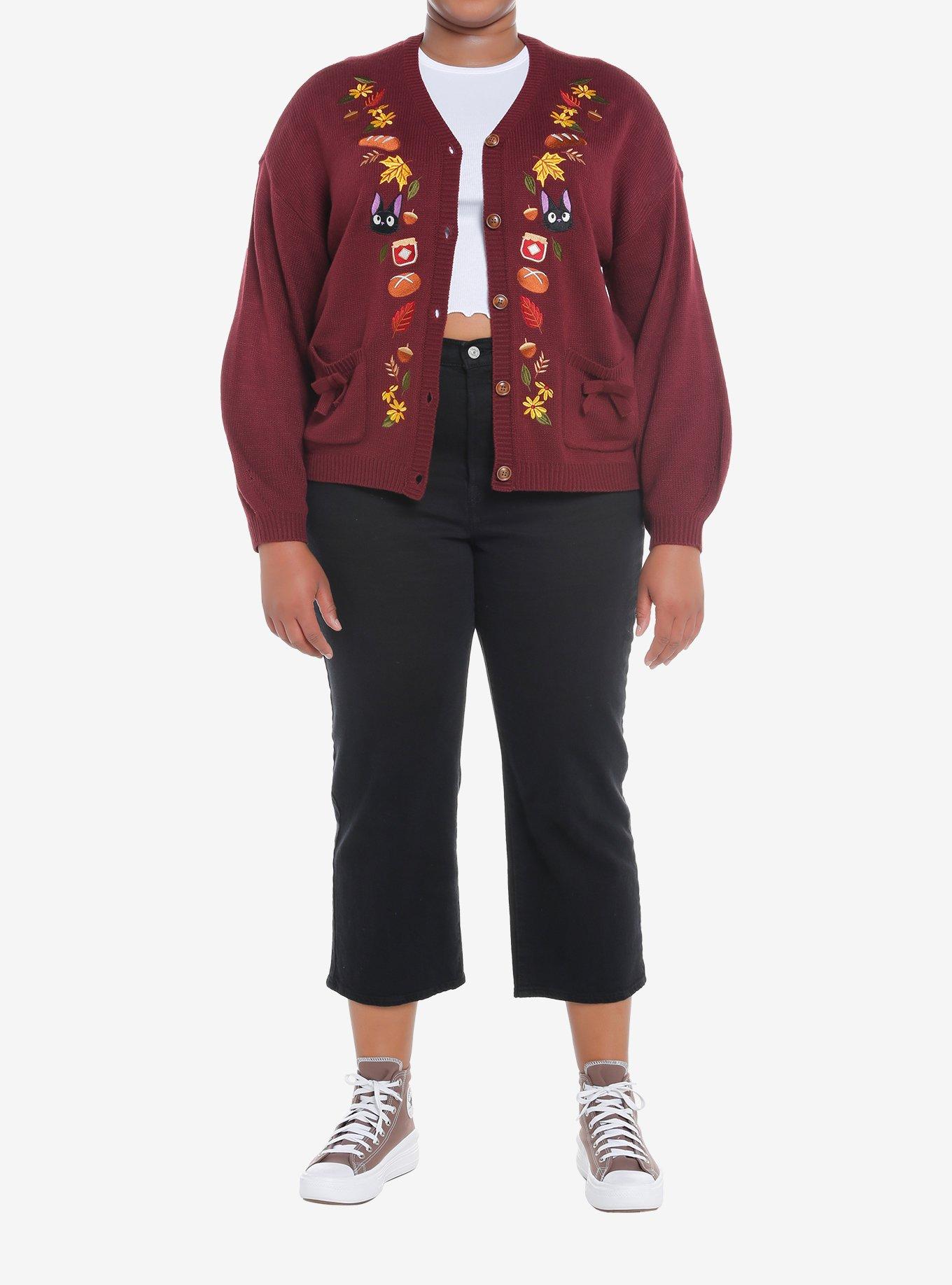 Her Universe Studio Ghibli Kiki's Delivery Service Jiji Autumn Girls Cardigan Plus Size, MULTI, alternate