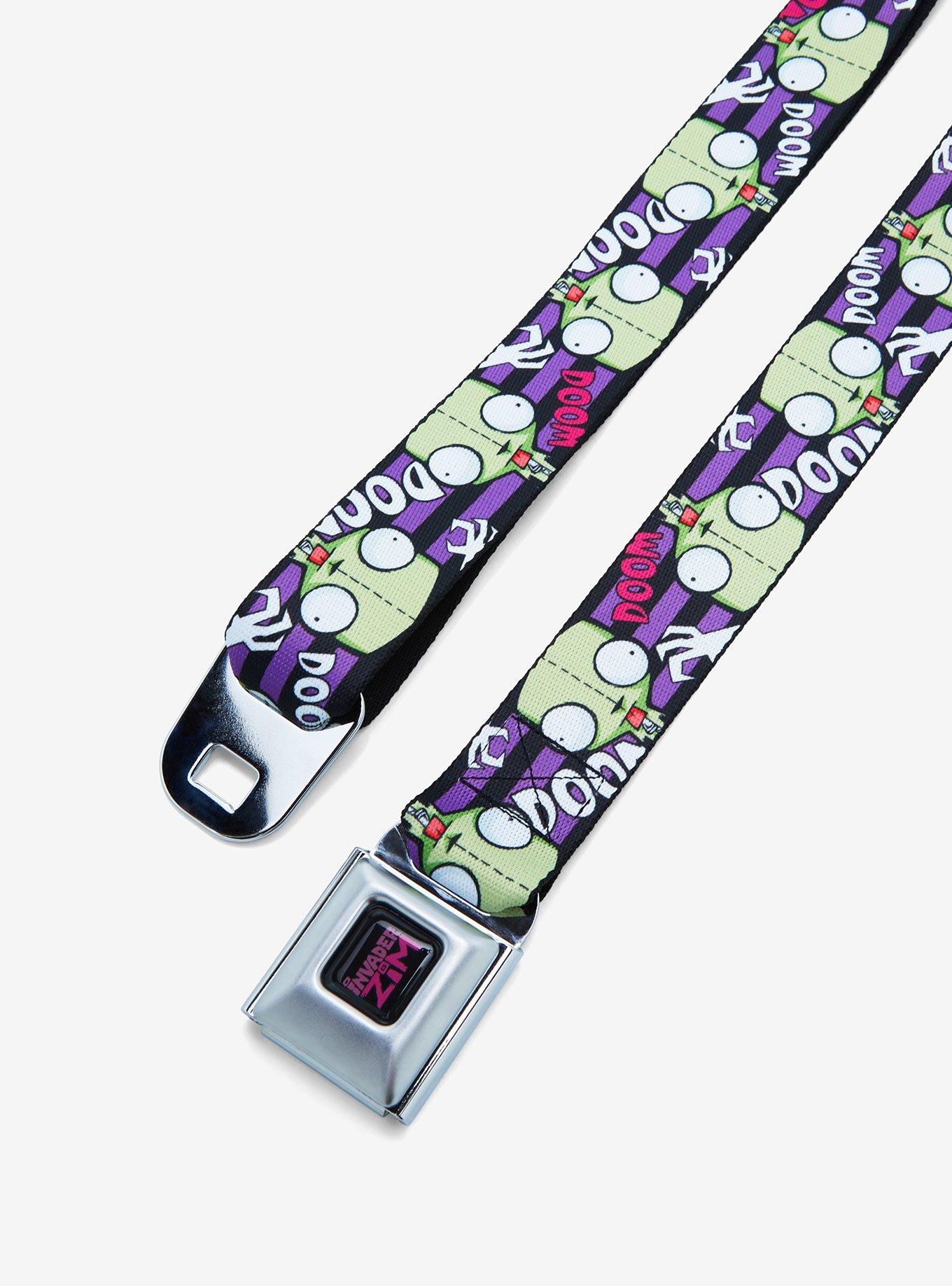 Buckle-Down Invader Zim Checkered Seat Belt Belt, , alternate