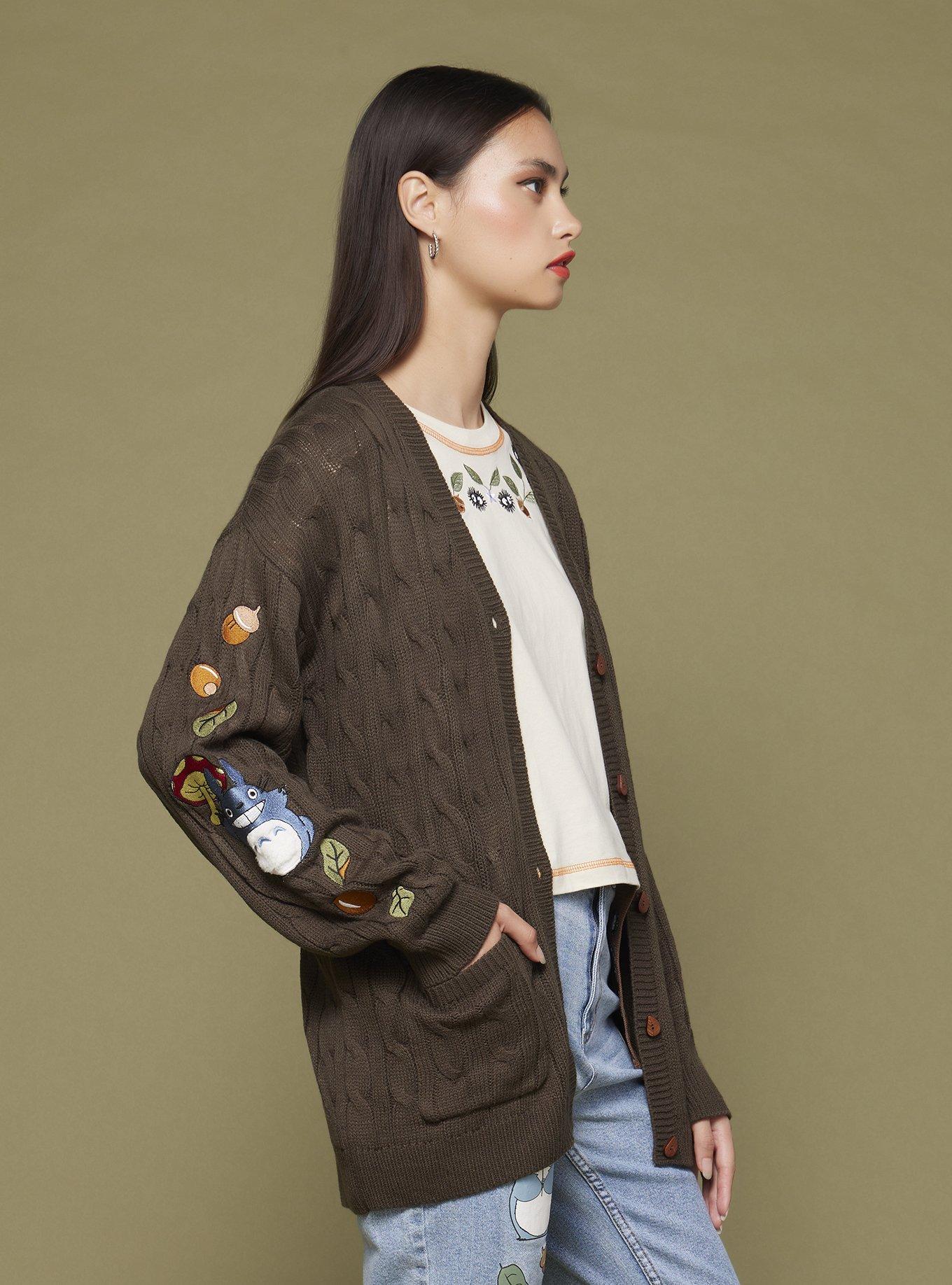 Her Universe Studio Ghibli My Neighbor Totoro Forest Green Crochet Cardigan, MULTI, alternate