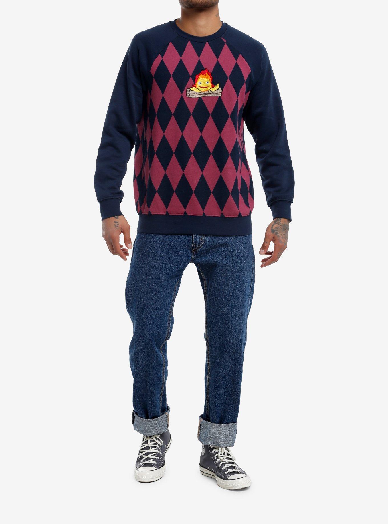 Our Universe Studio Ghibli Howl's Moving Castle Calcifer Argyle Sweatshirt, MULTI, alternate