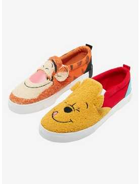 Disney Winnie The Pooh Fuzzy Tigger & Pooh Slip-On Sneakers, , hi-res