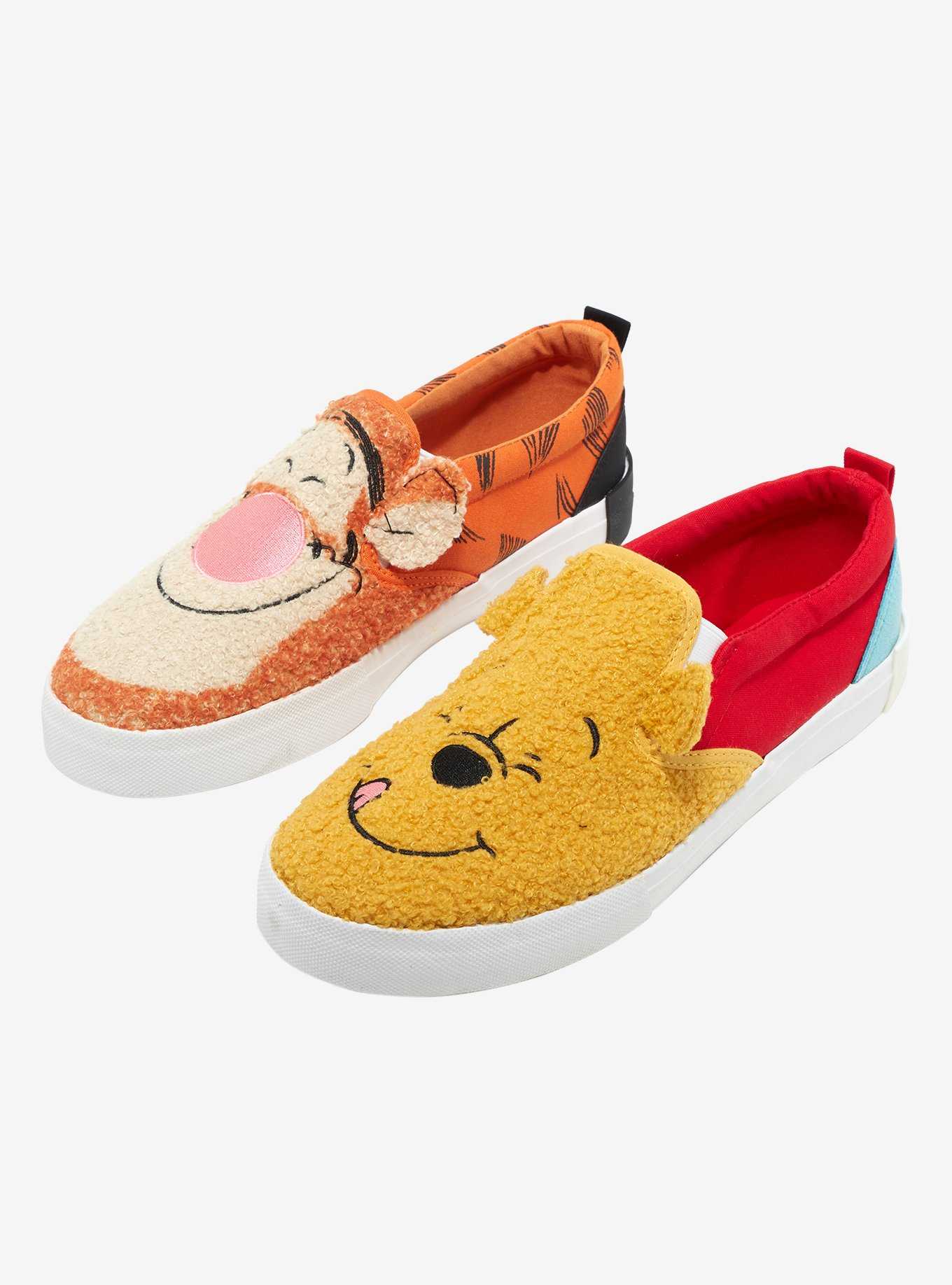 Disney Winnie The Pooh Fuzzy Tigger & Pooh Slip-On Sneakers, , hi-res