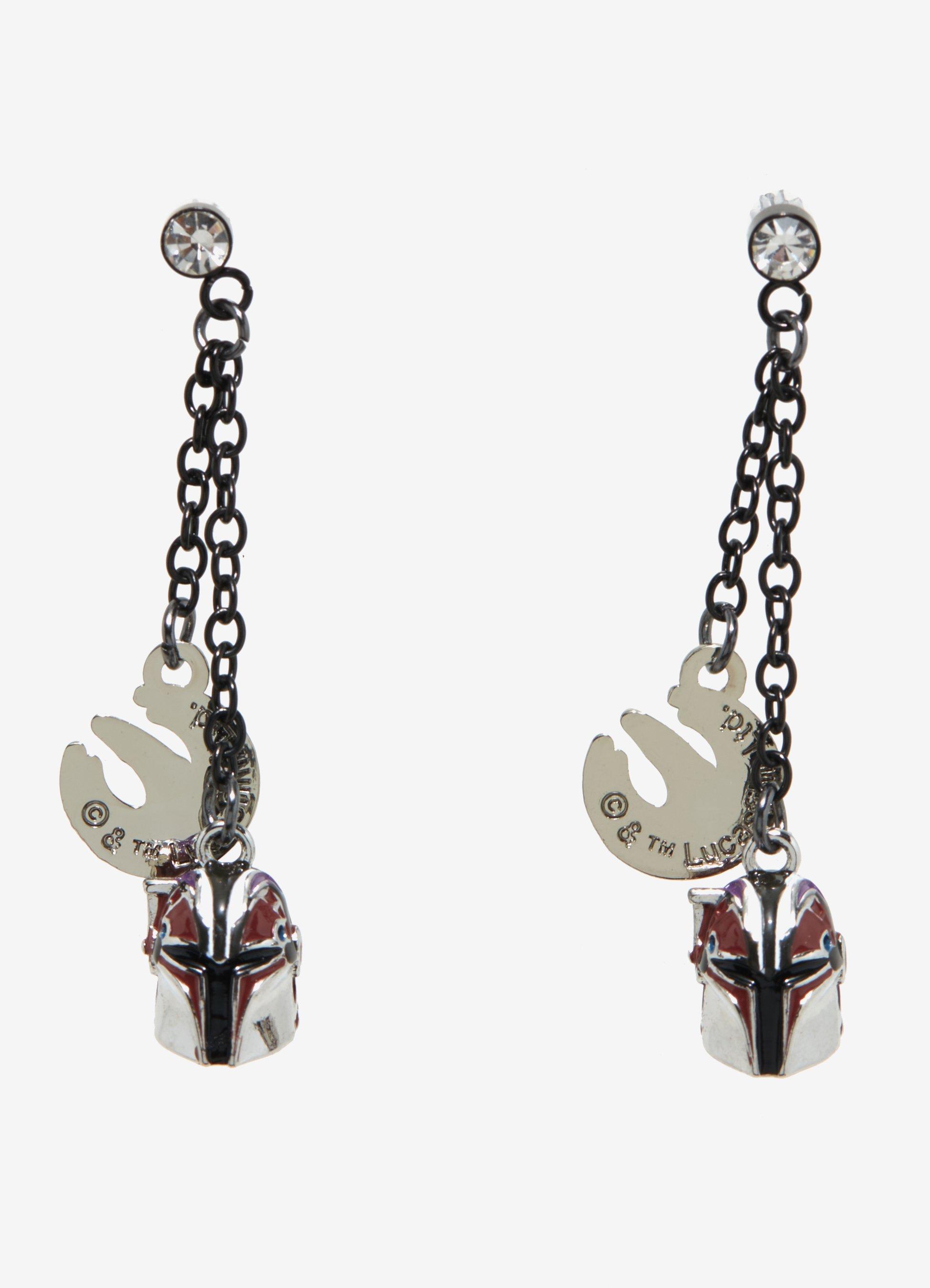 Star Wars Ahsoka Sabine Helmet Drop Earrings, , hi-res