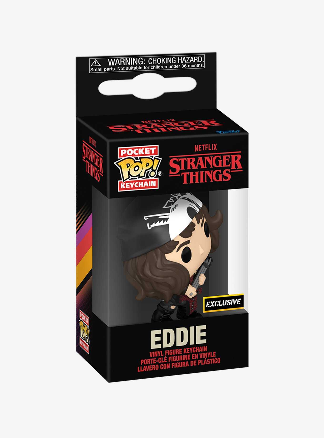 Funko Stranger Things Pocket Pop! Eddie Key Chain Hot Topic Exclusive, , hi-res