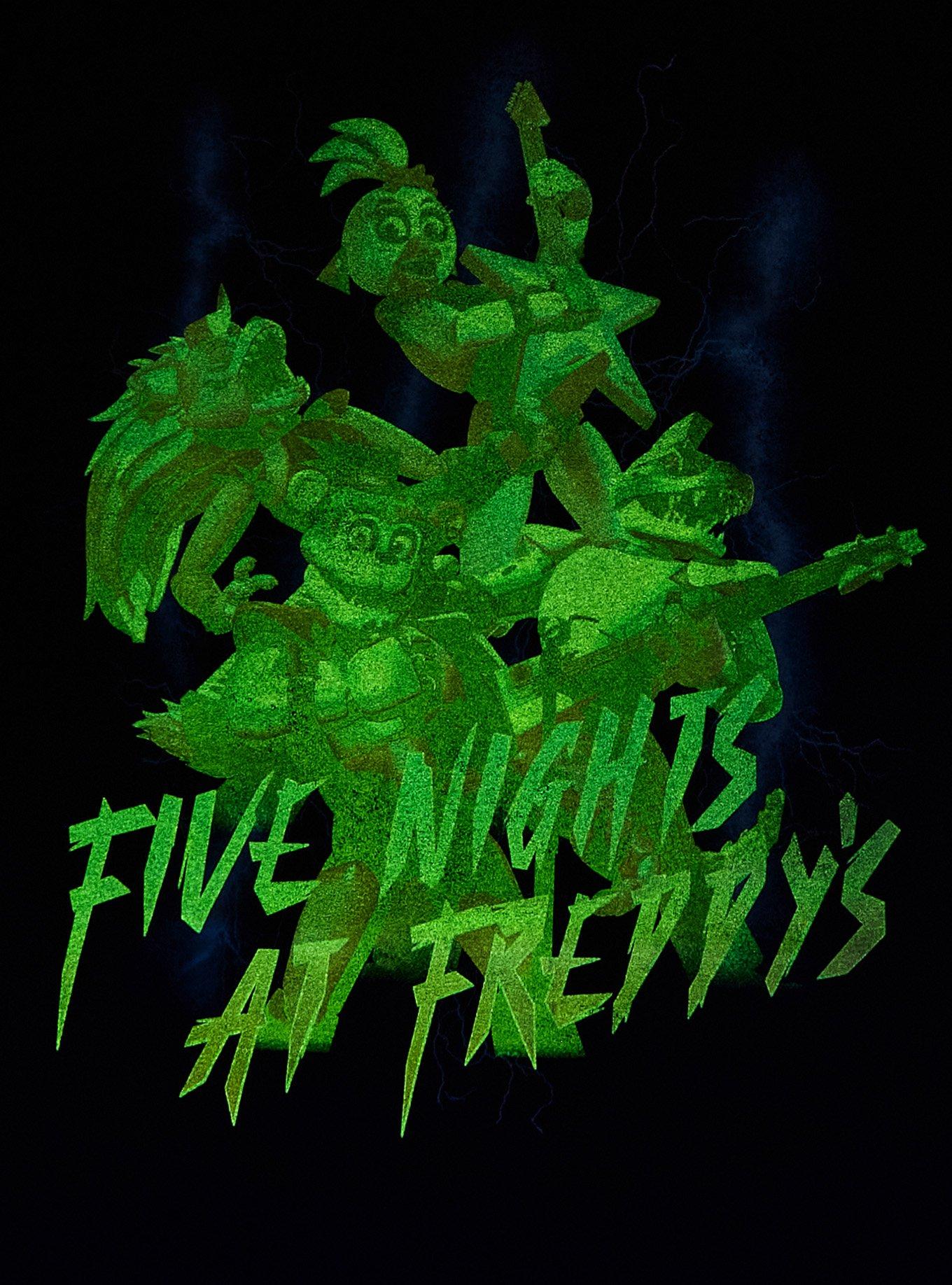 Five Nights At Freddy's: Security Breach Glow-In-The-Dark Lightning T-Shirt, BLACK, alternate