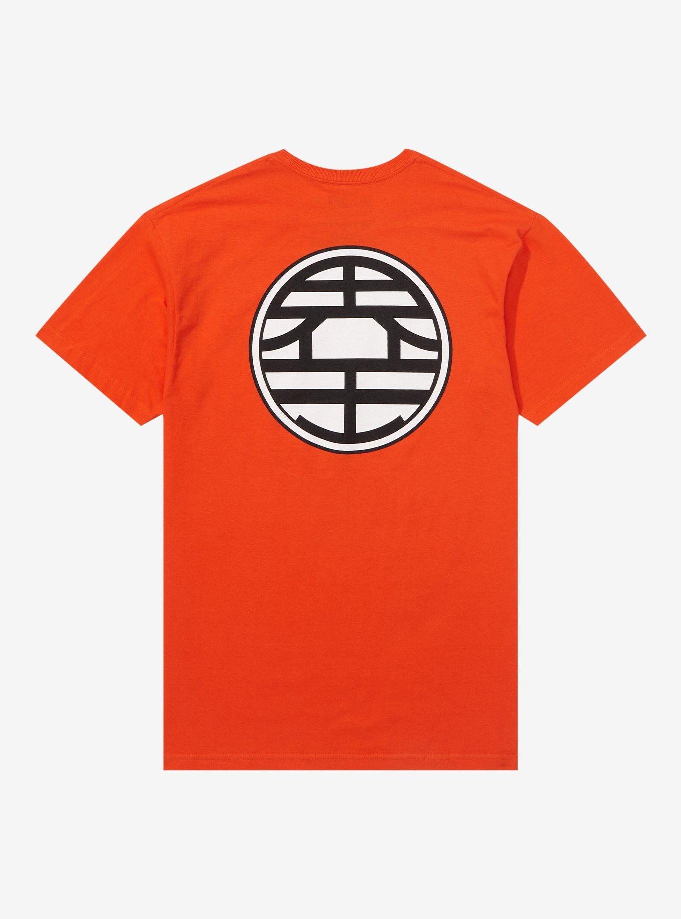 Dragon Ball King Kai Kame Baseball Jersey Top | Medium in Orange Stylin Online