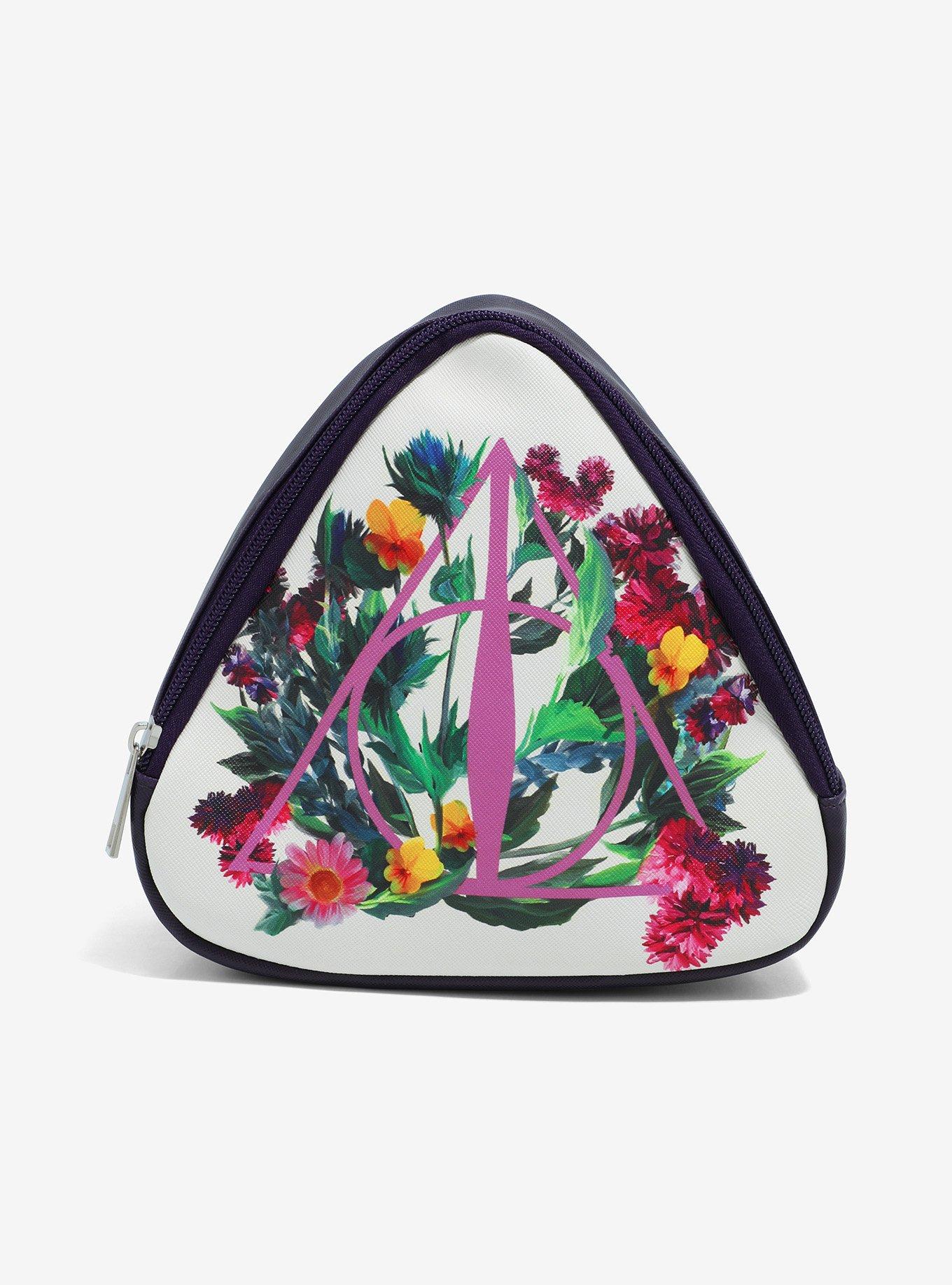 Harry Potter Deathly Hallows Floral Makeup Bag, , alternate