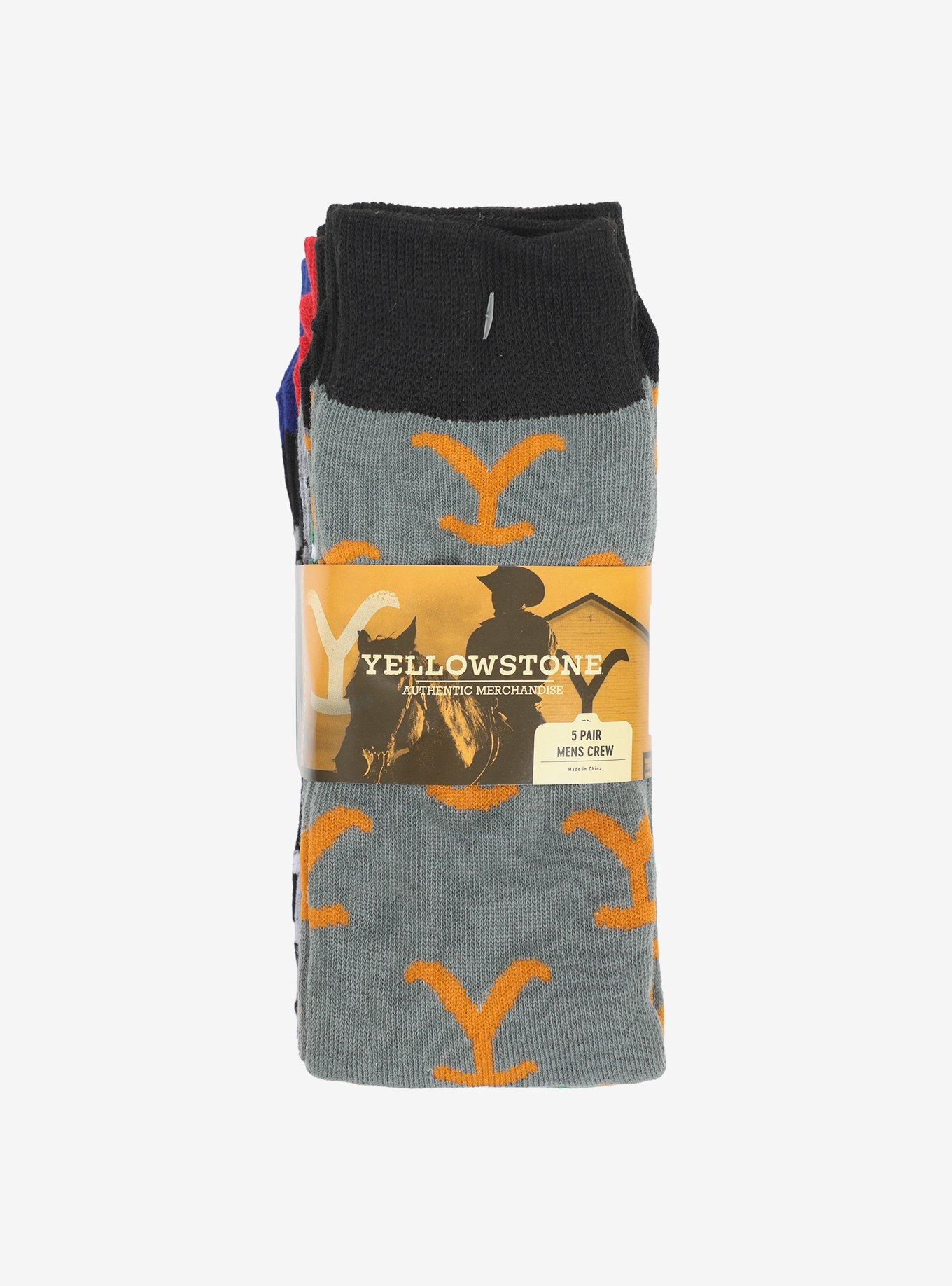 Yellowstone Crew Socks 5 Pair, , hi-res