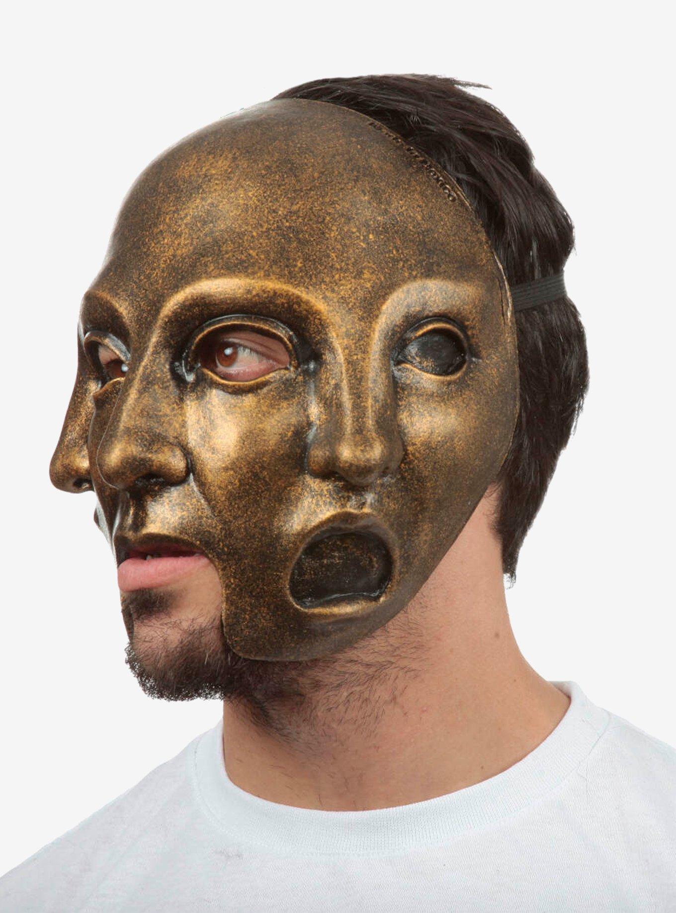 Three Faces Gold Latex Mask Two Pack Bundle, , alternate