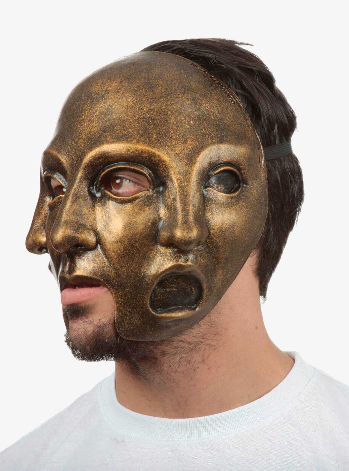 Three Faces Gold Latex Mask Two Pack Bundle, , hi-res