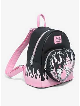 Loungefly My Melody & Kuromi Flame Heart Mini Backpack, , hi-res