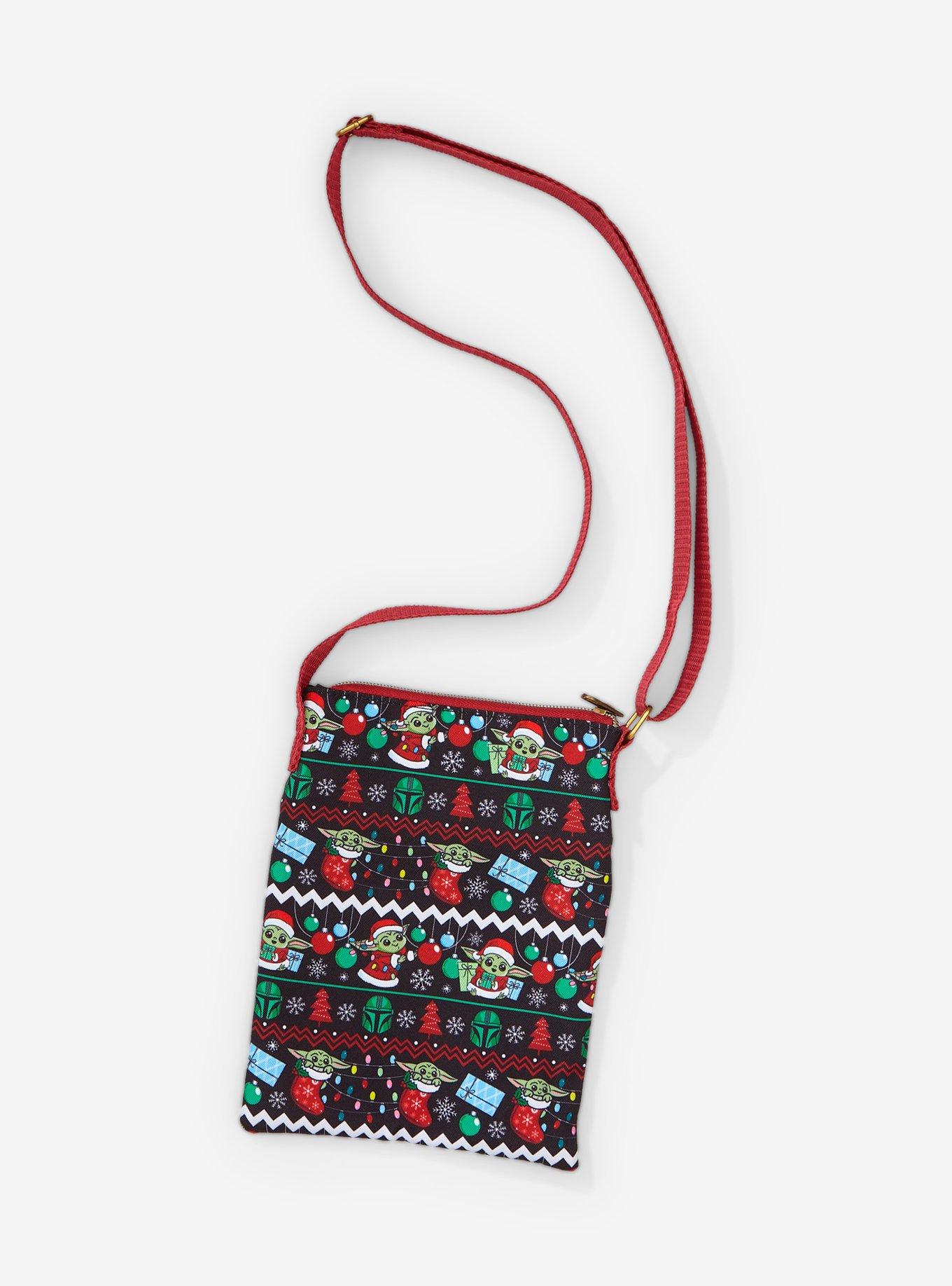 Loungefly Star Wars The Mandalorian Grogu Fair Isle Passport Crossbody Bag, , alternate