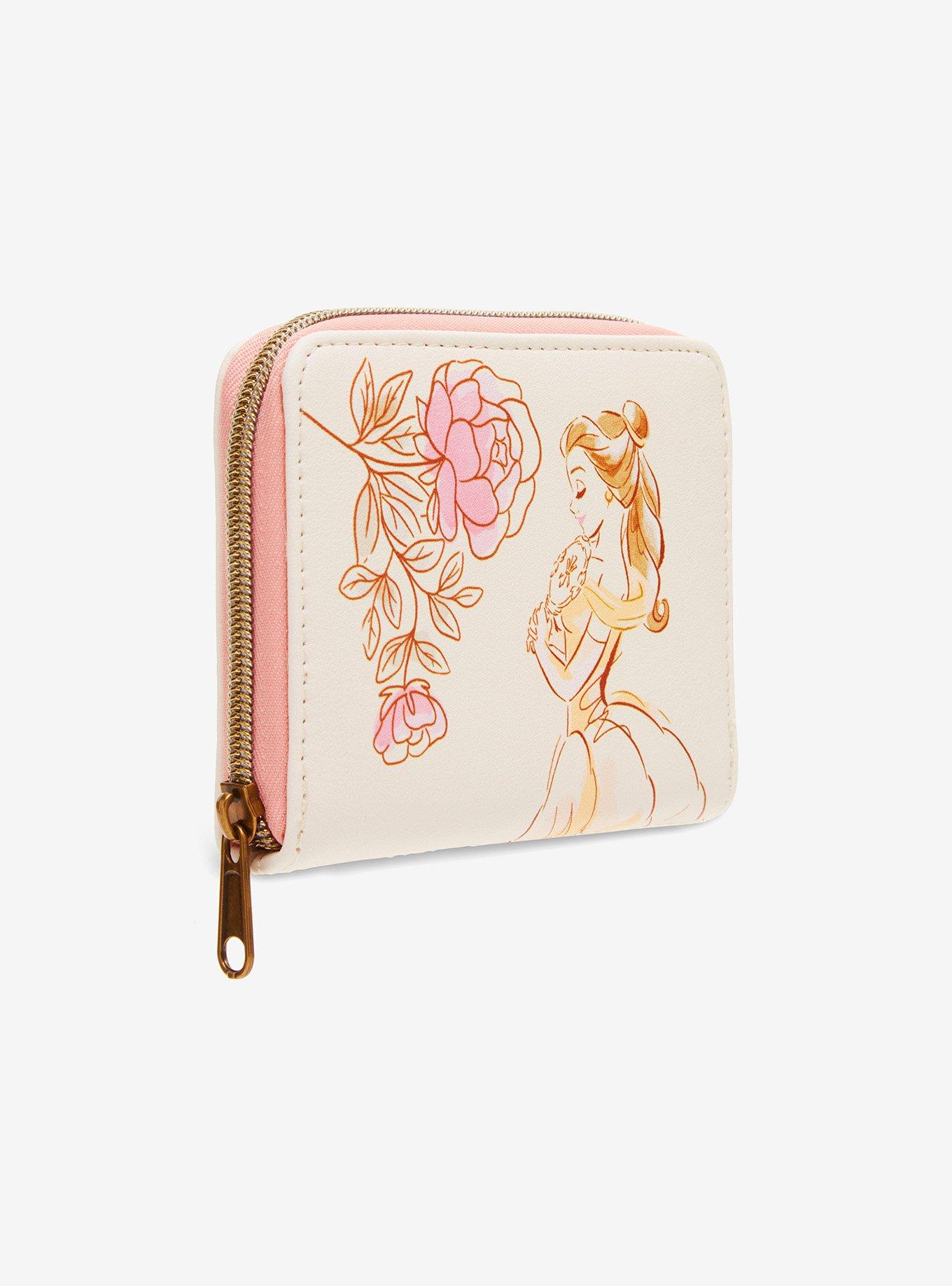 Loungefly Disney Beauty And The Beast Belle & Roses Mini Zipper Wallet, , alternate