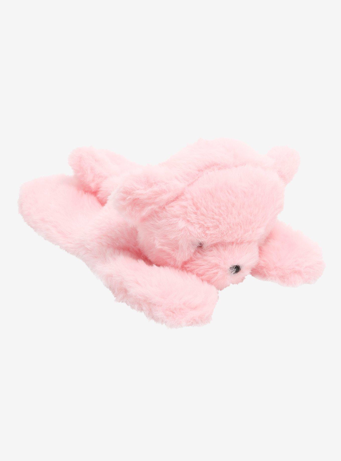 Pink Fuzzy Teddy Bear Plush Wrap Bracelet, , alternate