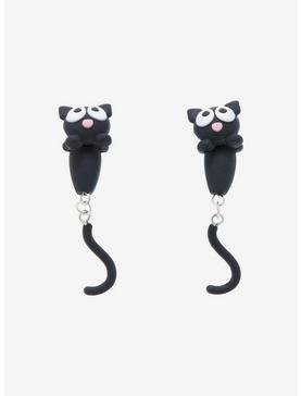 Black Cat Front/Back Earrings, , hi-res