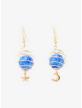 Celestial Blue Bead Mismatch Earrings, , hi-res