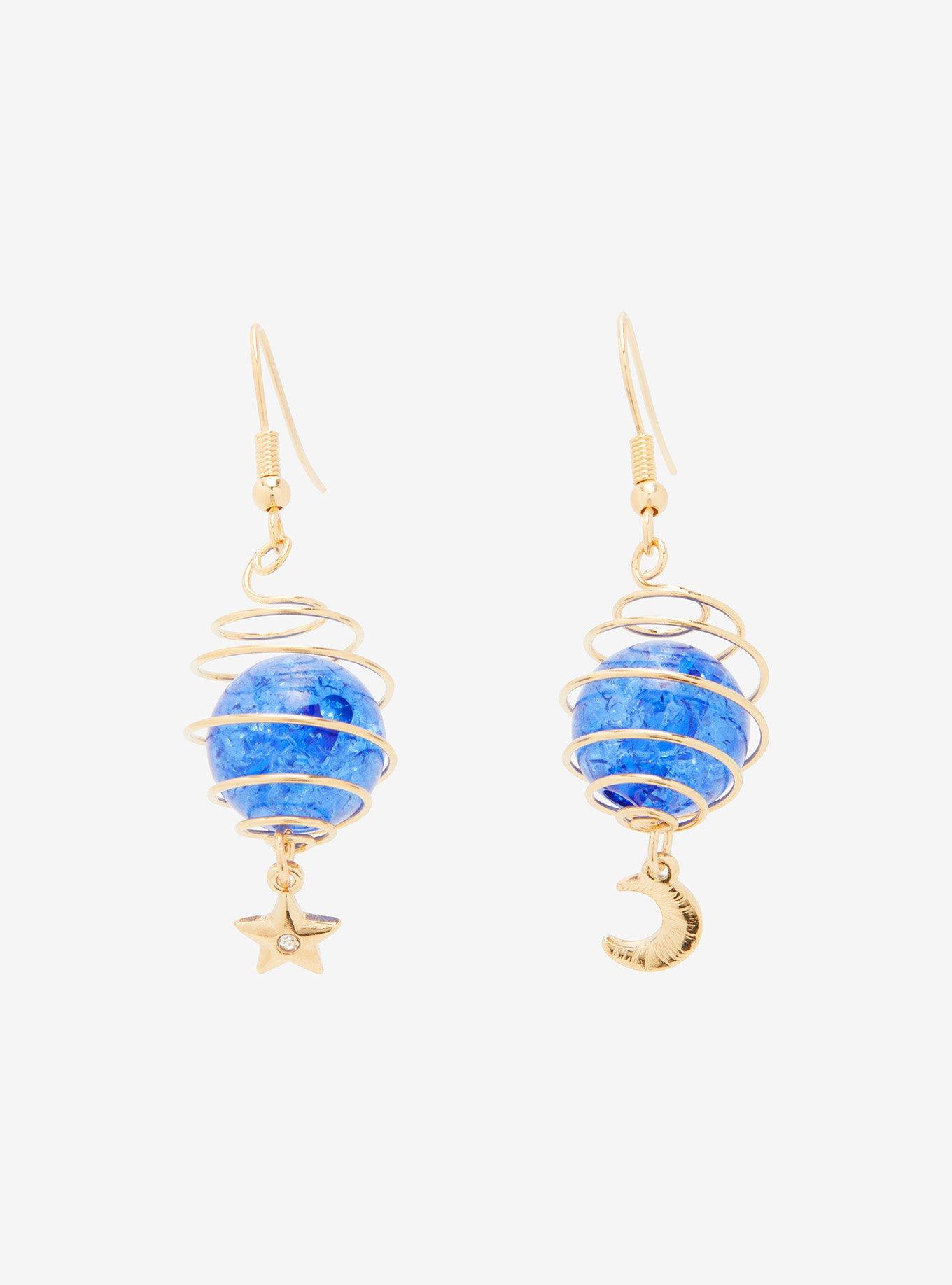 Celestial Blue Bead Mismatch Earrings, , alternate