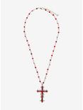 Red Gem Ornate Rosary Necklace, , alternate