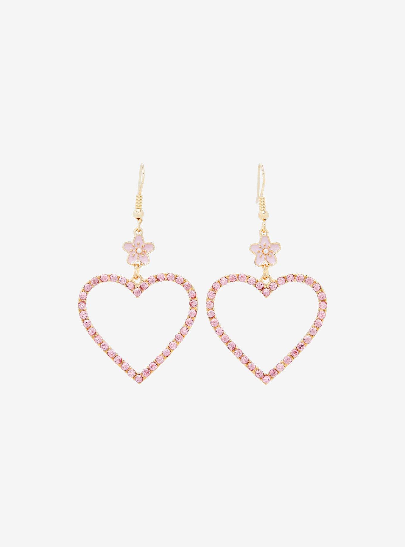 Sweet Society Pink Gem Sakura Earrings, , alternate