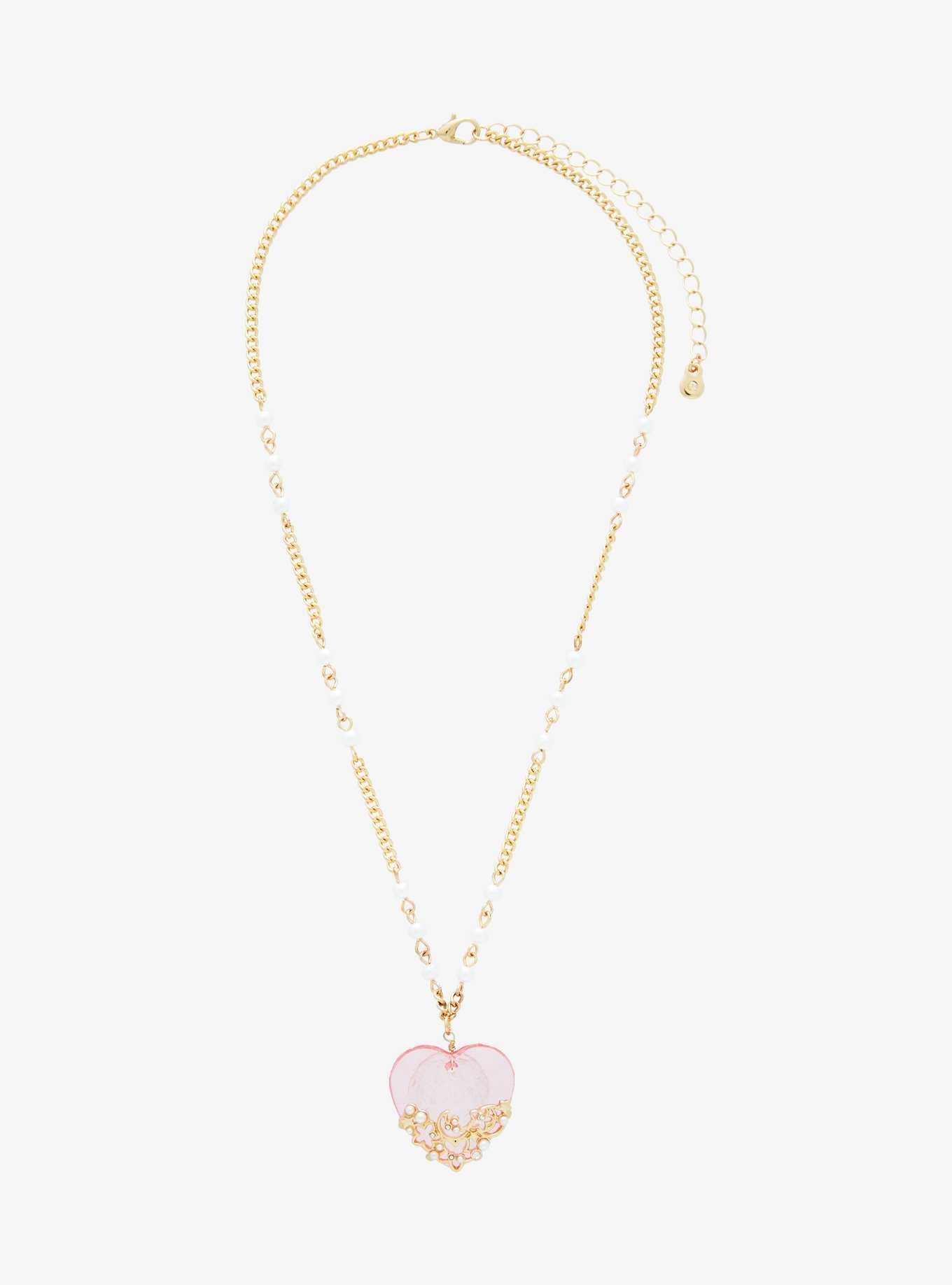 Sweet Society Pink Heart Pearl Pendant Necklace, , hi-res