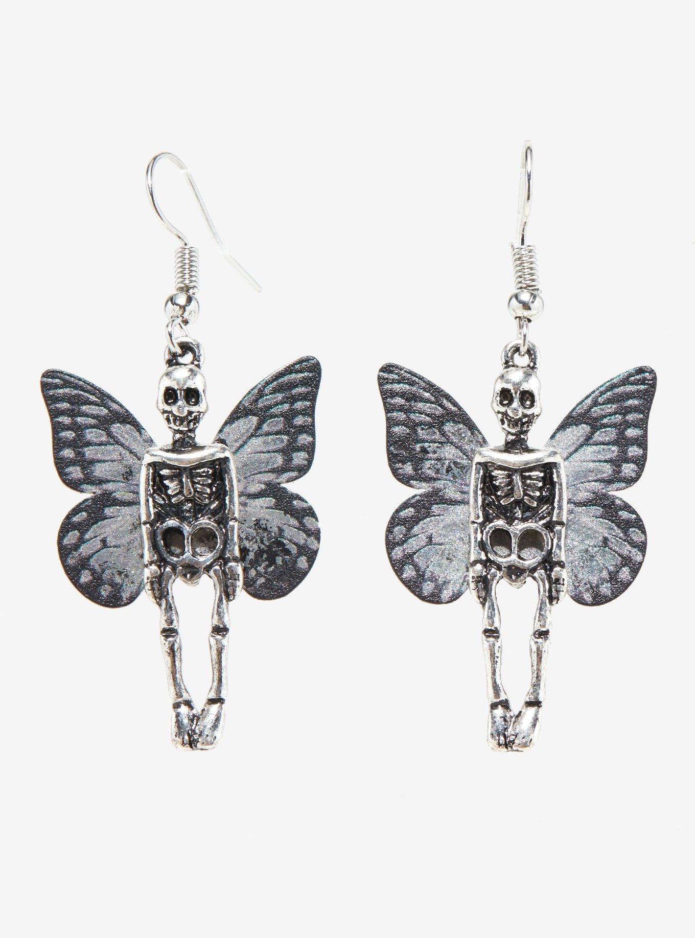 Skeleton Fairy Drop Earrings, , alternate