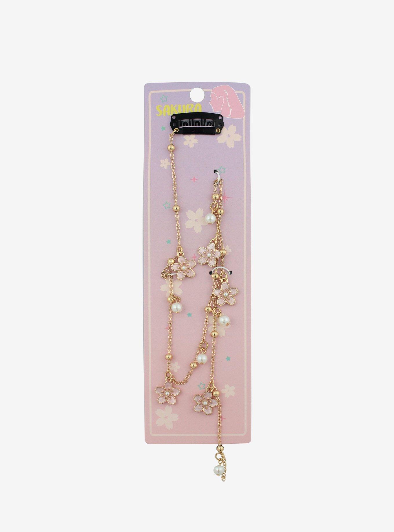 Sweet Society Sakura Pearl Hair Chain Clip, , alternate