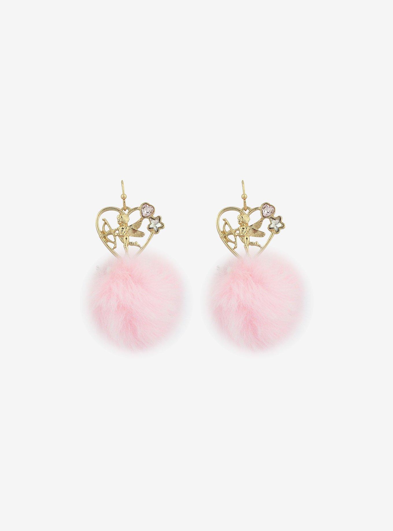 Sweet Society Cupid Pink Pom Earrings, , alternate