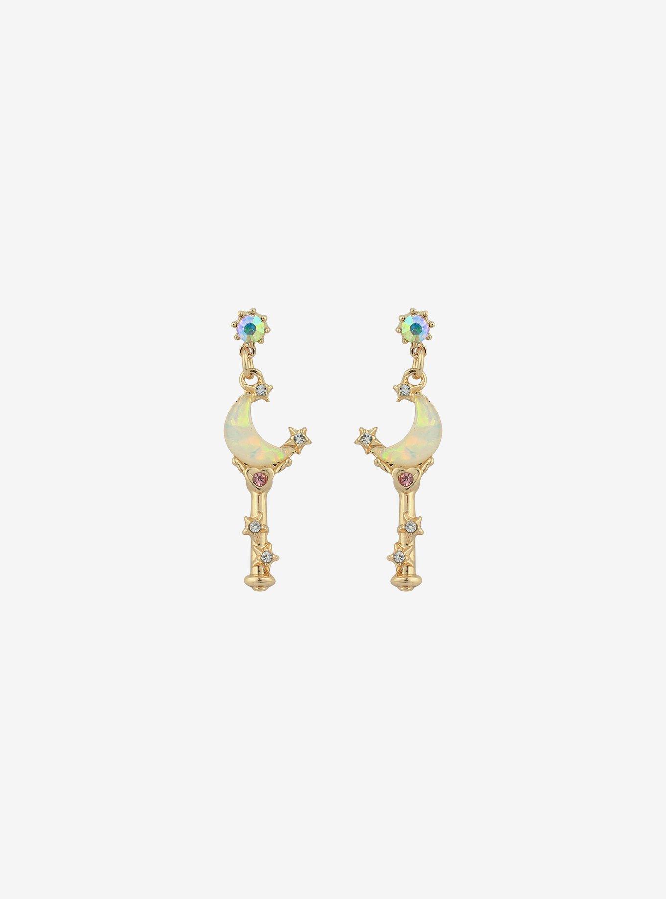 Cosmic Aura Celestial Wand Drop Earrings, , alternate