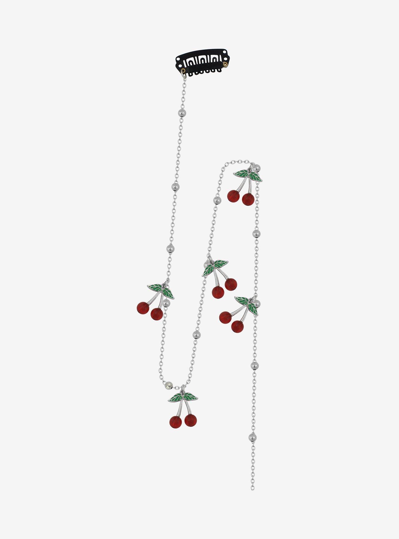 Social Collision Cherry Hair Chain Clip, , alternate