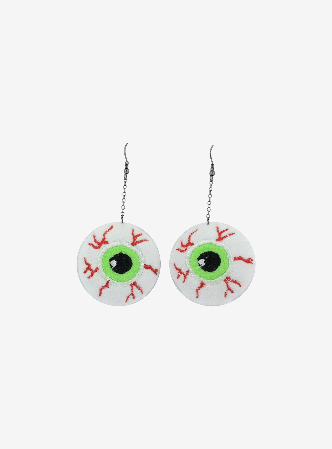 Cosmic Aura Eyeball Plush Drop Earrings, , alternate