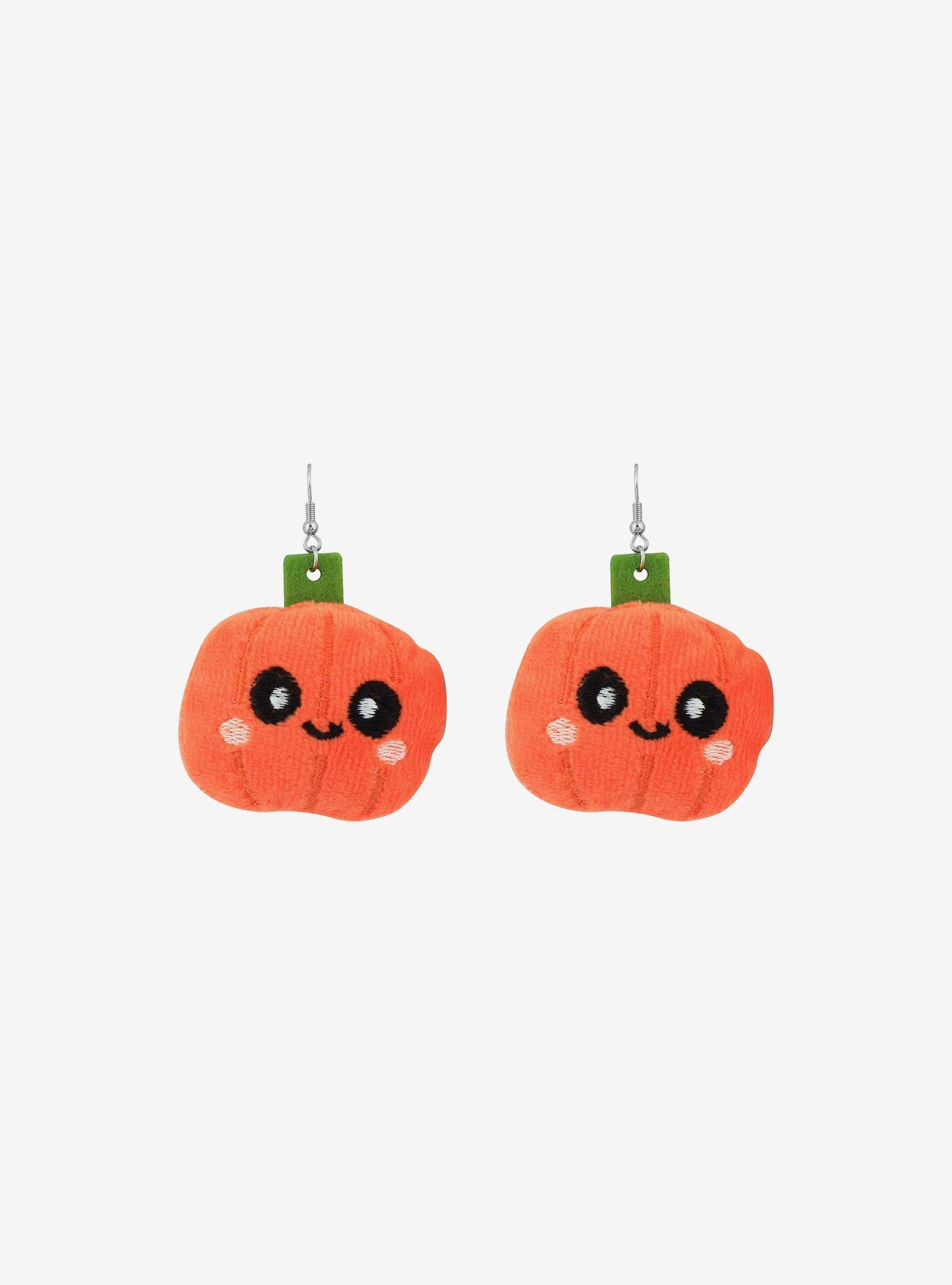 Cosmic Aura Kawaii Pumpkins Plush Drop Earrings, , alternate