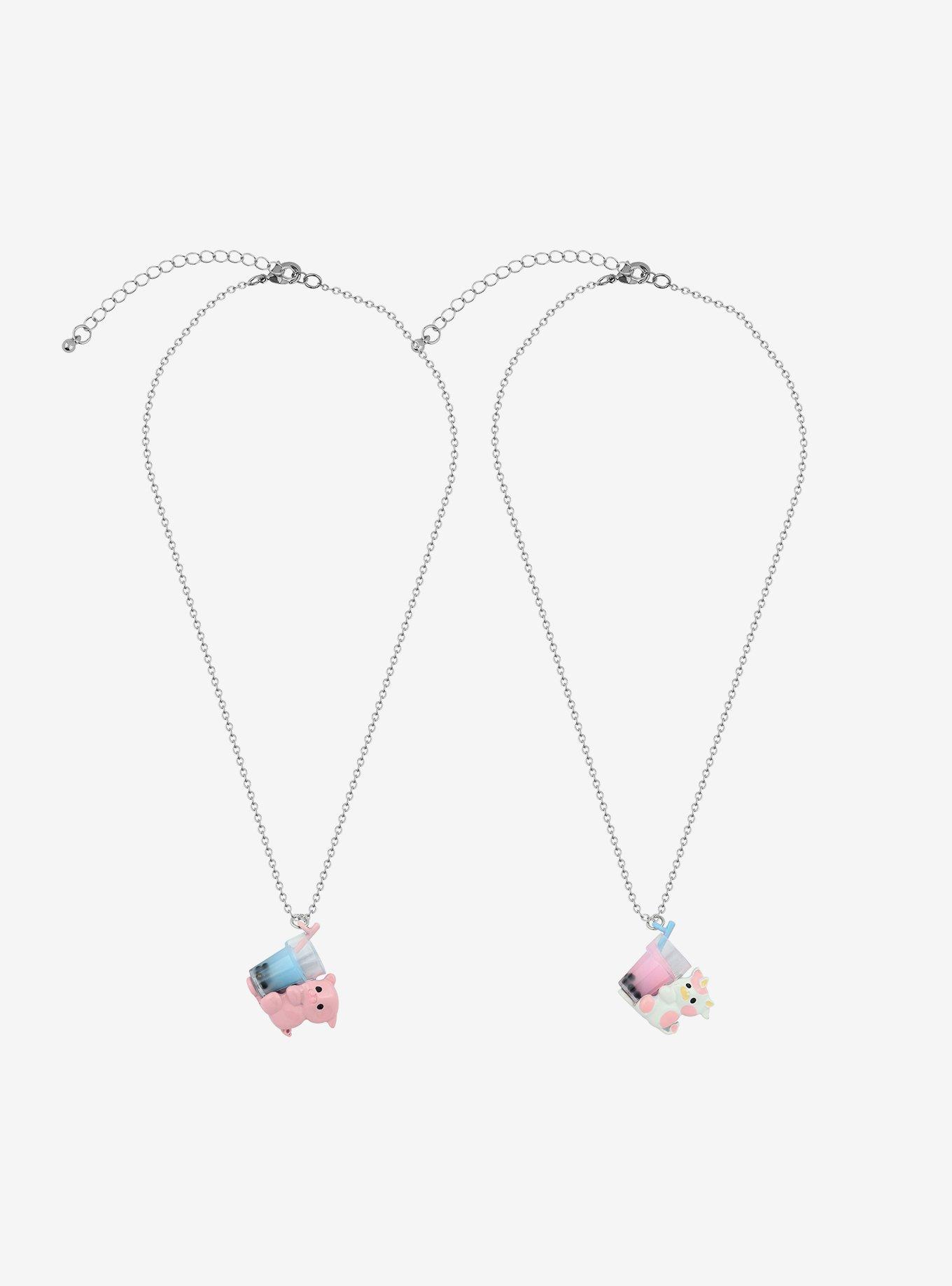 Sweet Society Cow & Pig Boba Best Friend Necklace Set, , alternate