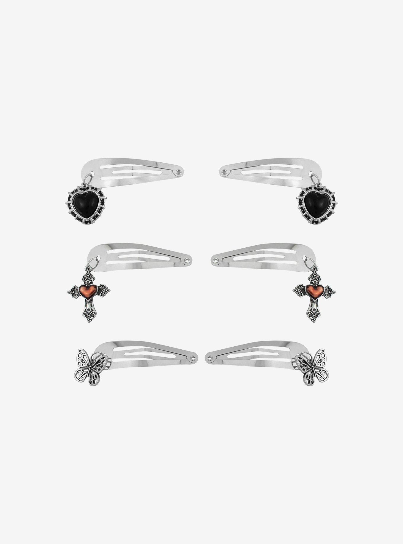 Social Collision Heart Cross Hair Clip Set, , hi-res