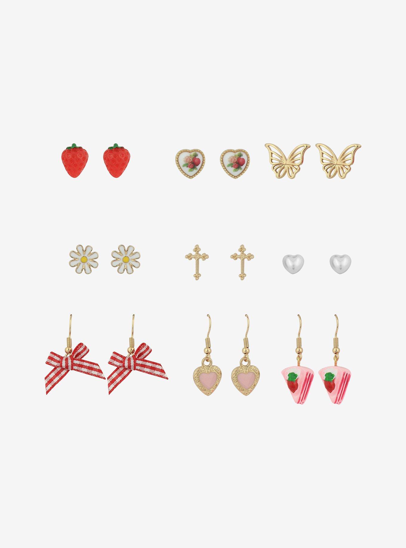 Sweet Society Strawberry Cake Earring Set, , alternate