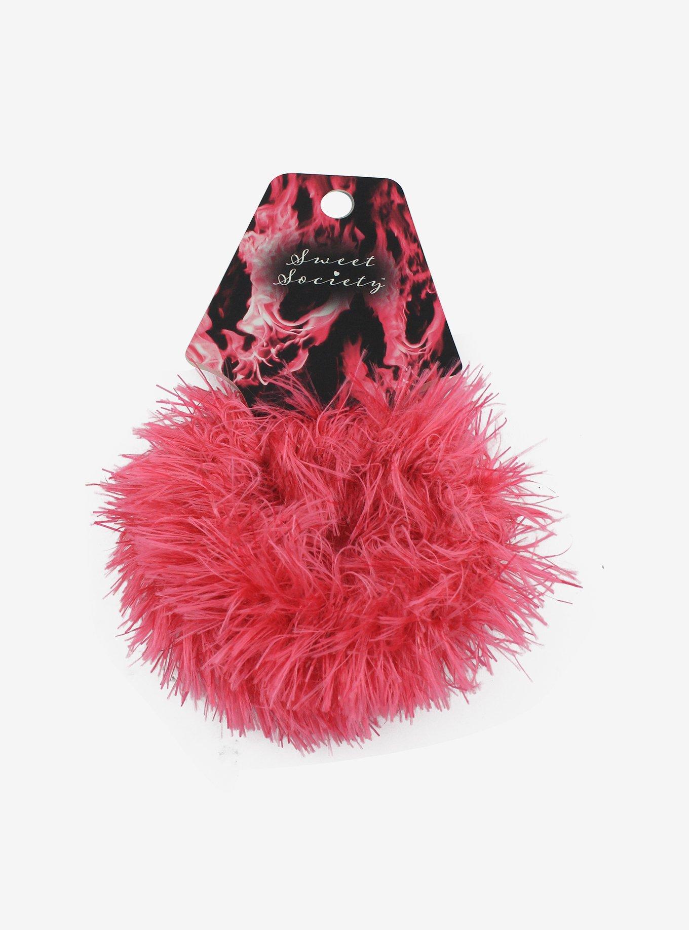 Sweet Society Hot Pink Fuzzy Scrunchie Set, , alternate